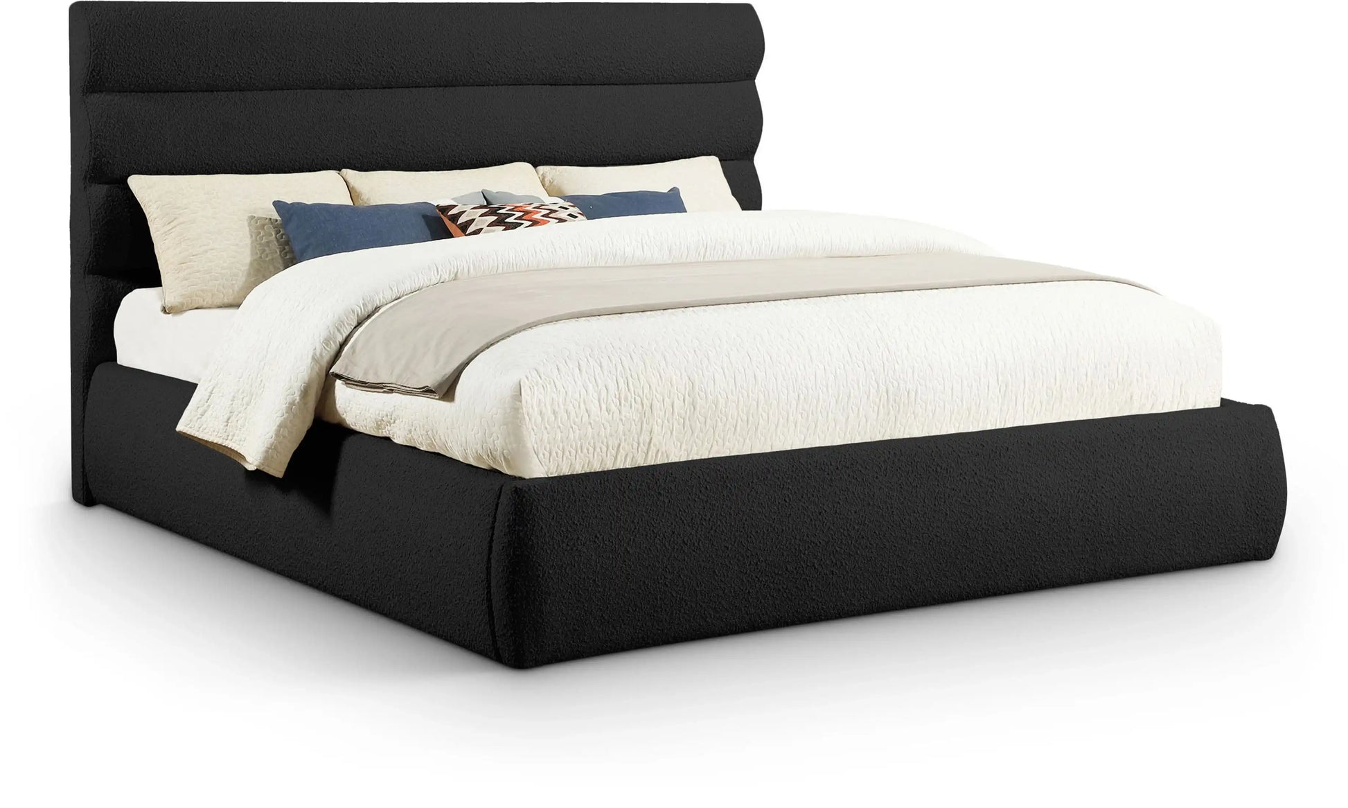 Adam - Boucle Fabric Bed With 52" Headboard - Best Buy Furniture
