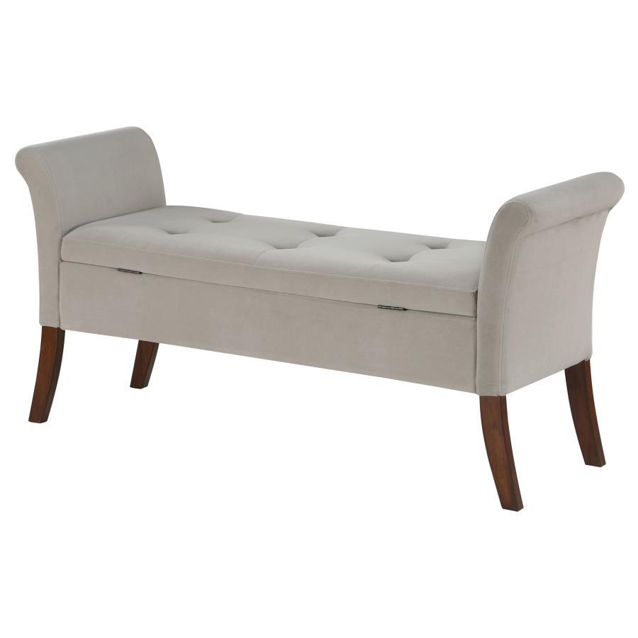 Farrah - Velvet Upholstered Rolled Arm Storage Bench - Best Buy Furniture