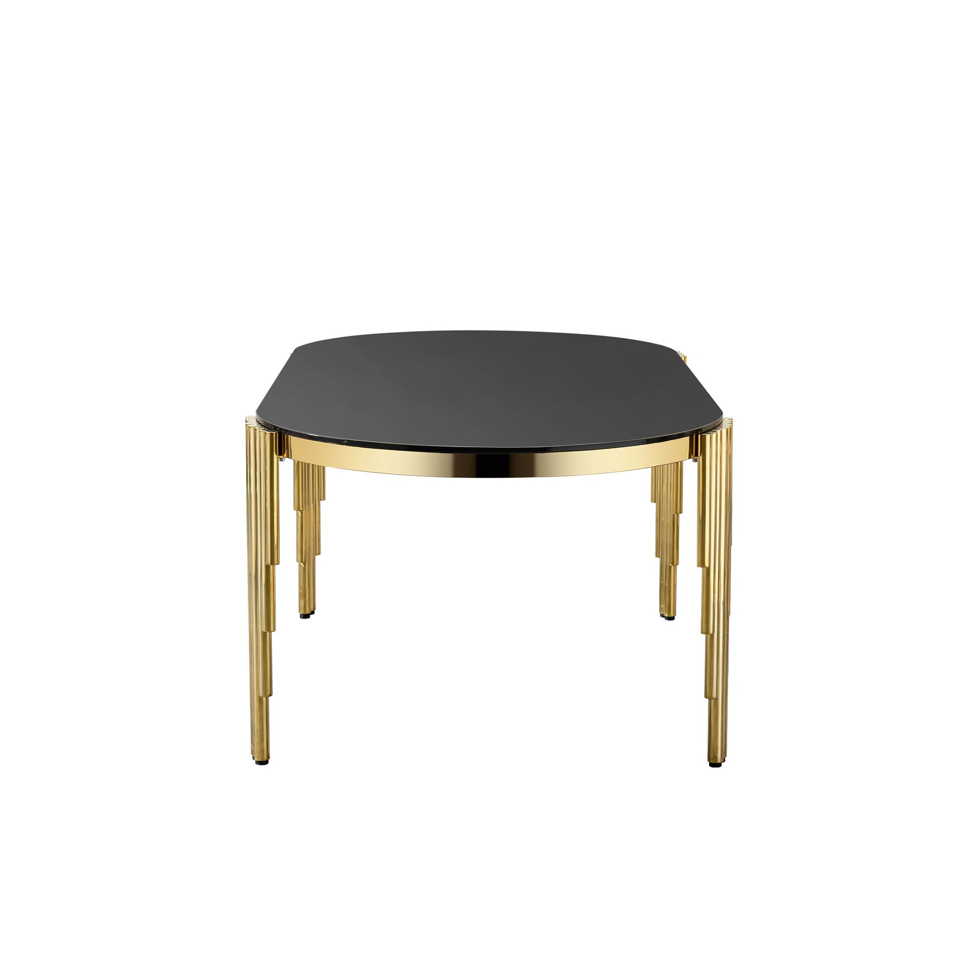 Oval Dining Table With Glass Top And Stainless Steel Base - Best Buy Furniture