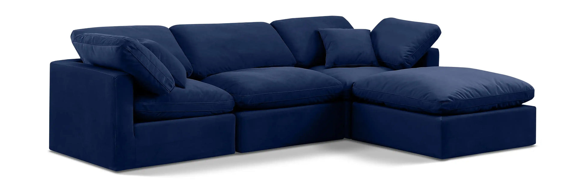 Indulge - Velvet 4 Piece Modular Sectional With Chaise - Best Buy Furniture