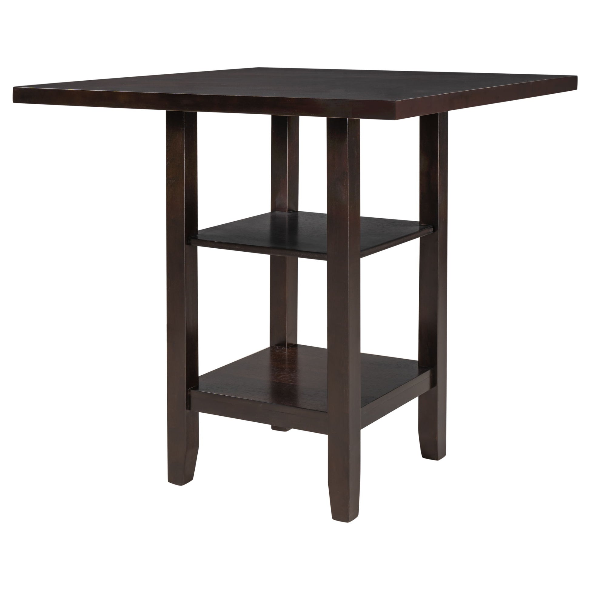 5 Piece Wooden Counter Height Dining Set With Padded Chairs, Storage Shelving - Best Buy Furniture