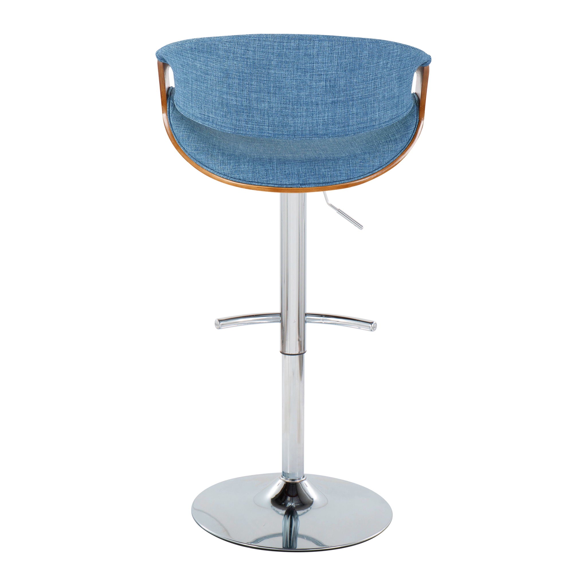 Curvo - Mid Century Modern Adjustable Barstool With Swivel With Rounded T Footrest (Set of 2) - Best Buy Furniture