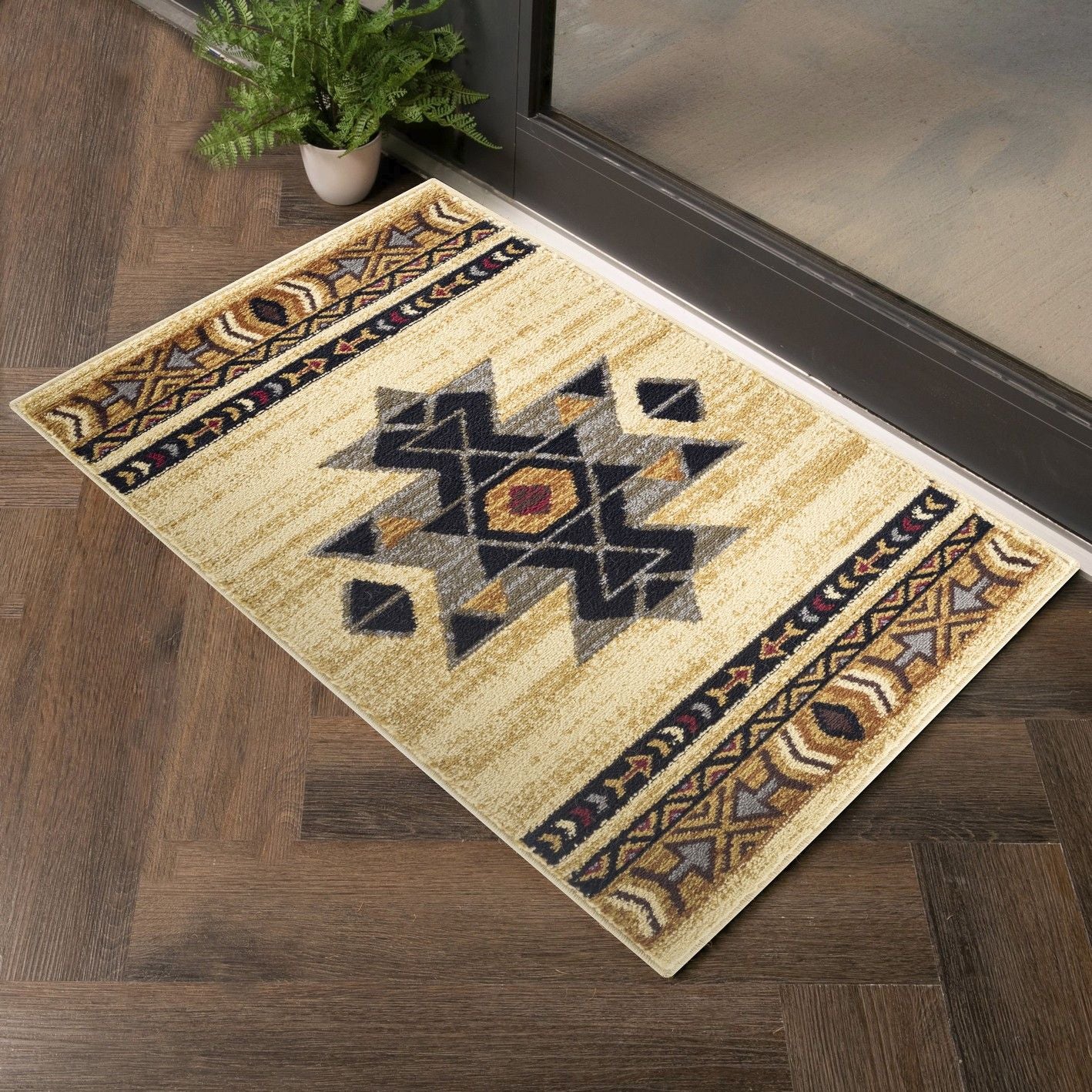 Tribes - 5'3" X 7'3" Southwest Area Rug Polypropylene - Cream - Best Buy Furniture