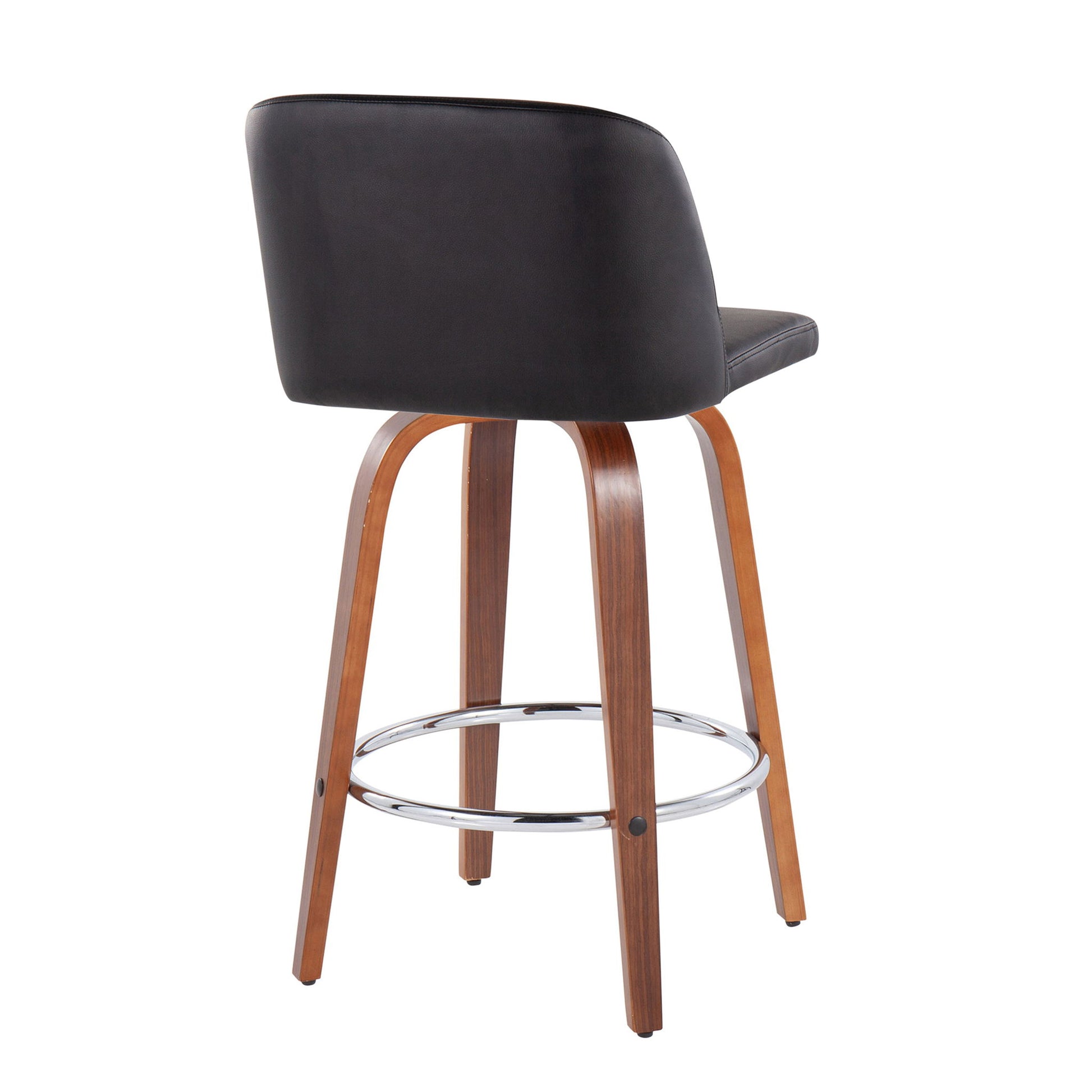 Toriano - Mid-Century Modern Fixed Height Counter Stool With Round Footrest (Set of 2) - Best Buy Furniture