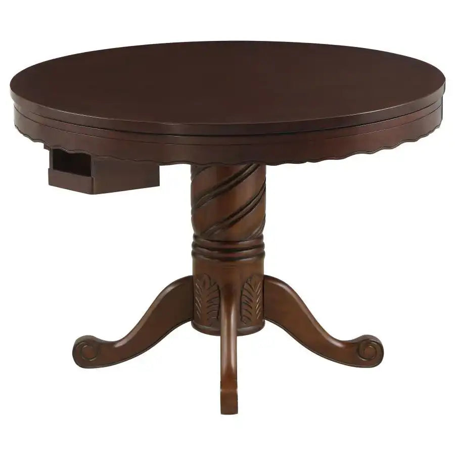 Turk - Round Dining And Billiard Poker Game Table - Tobacco - Best Buy Furniture