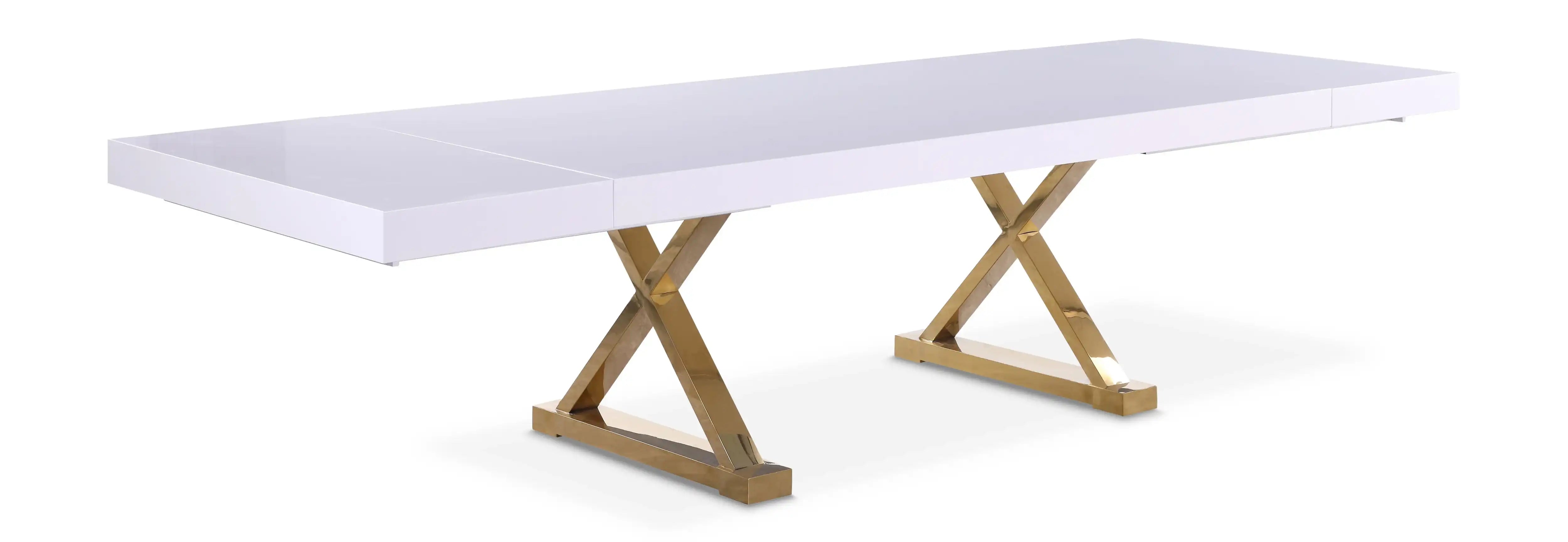 Excel - Extendable Dining Table with Gold Base - Best Buy Furniture