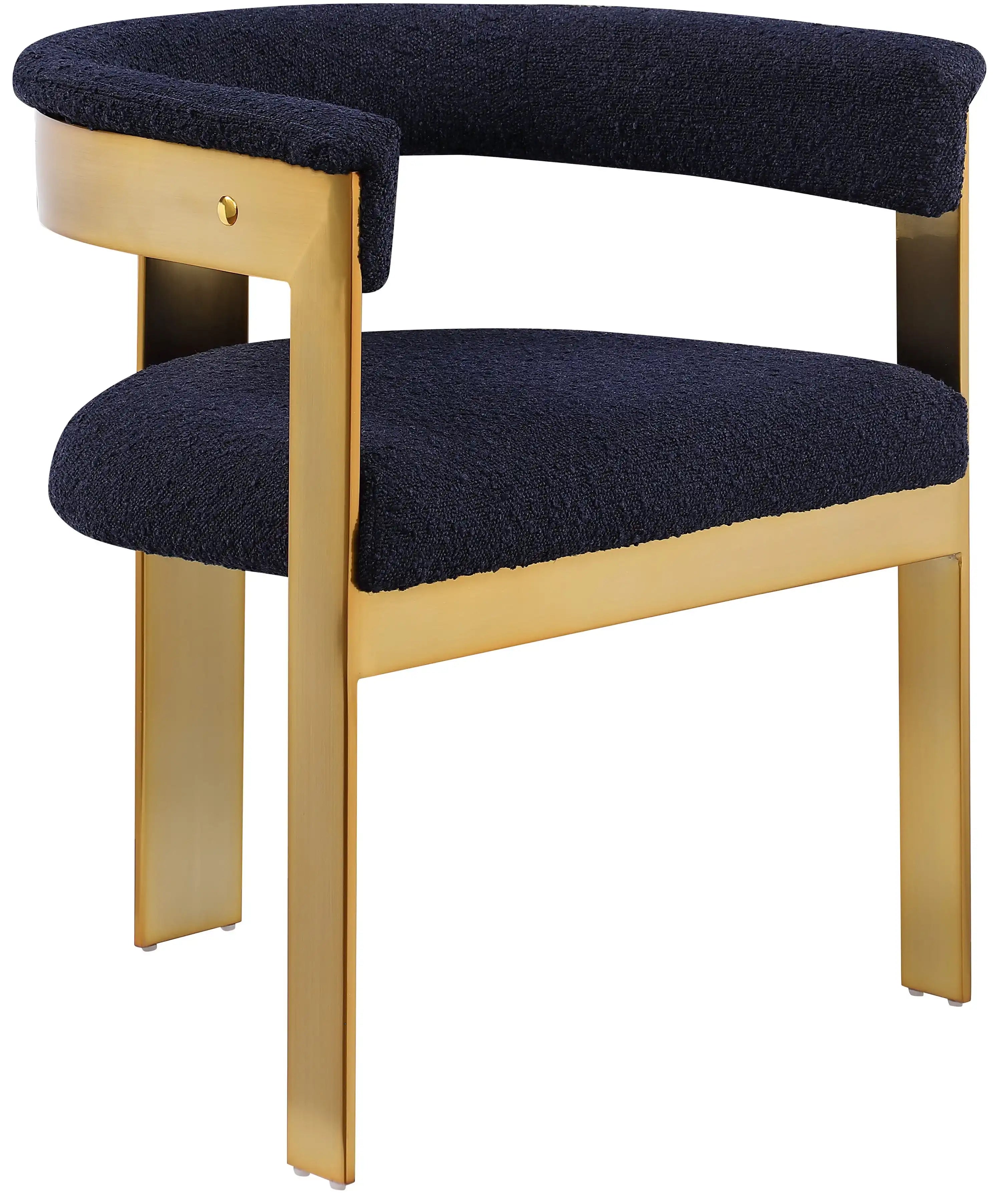 Romeo - Boucle Dining Chair With Gold Base (Set of 2) - Best Buy Furniture