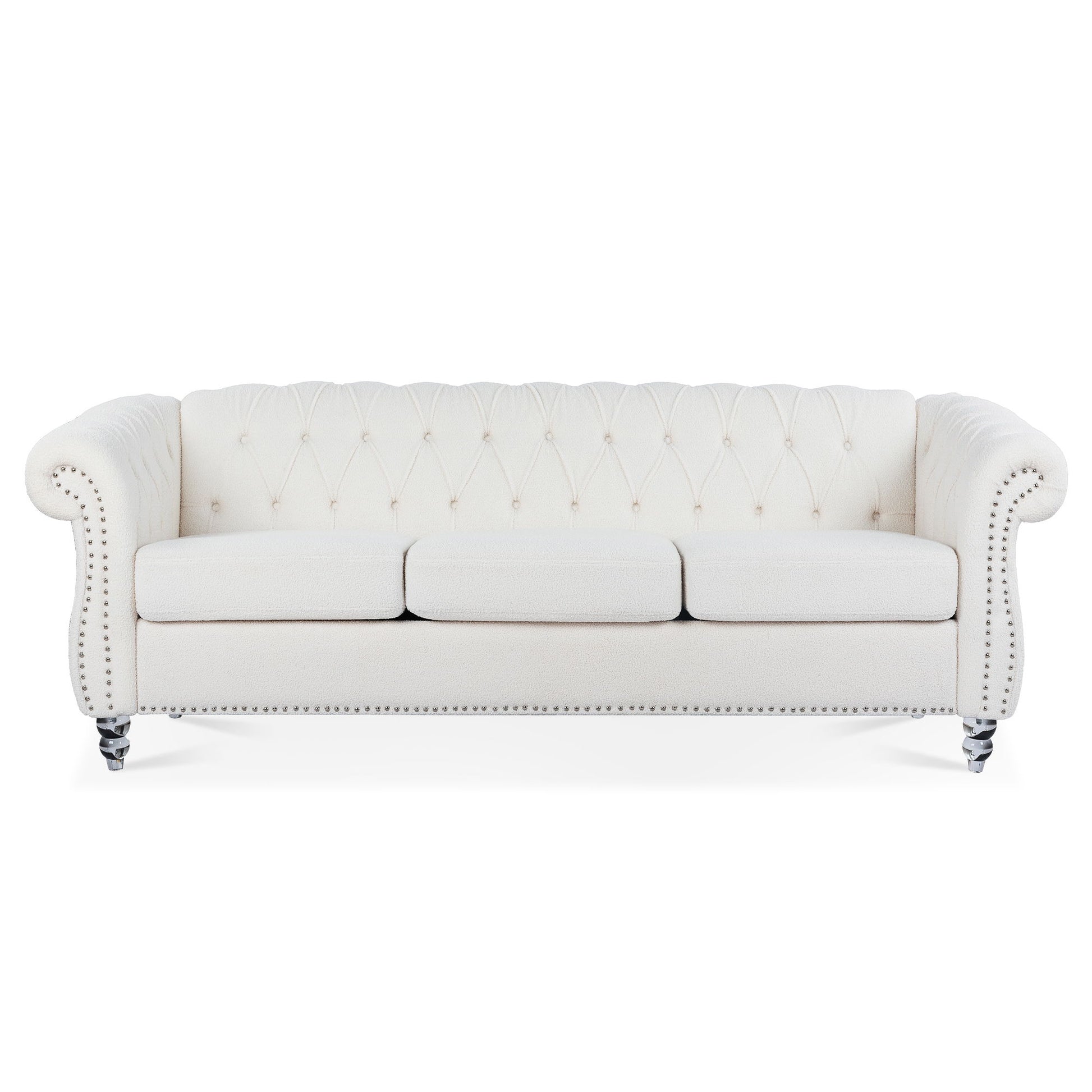 Rolled Arm Chesterfield 3 Seater Sofa - Best Buy Furniture