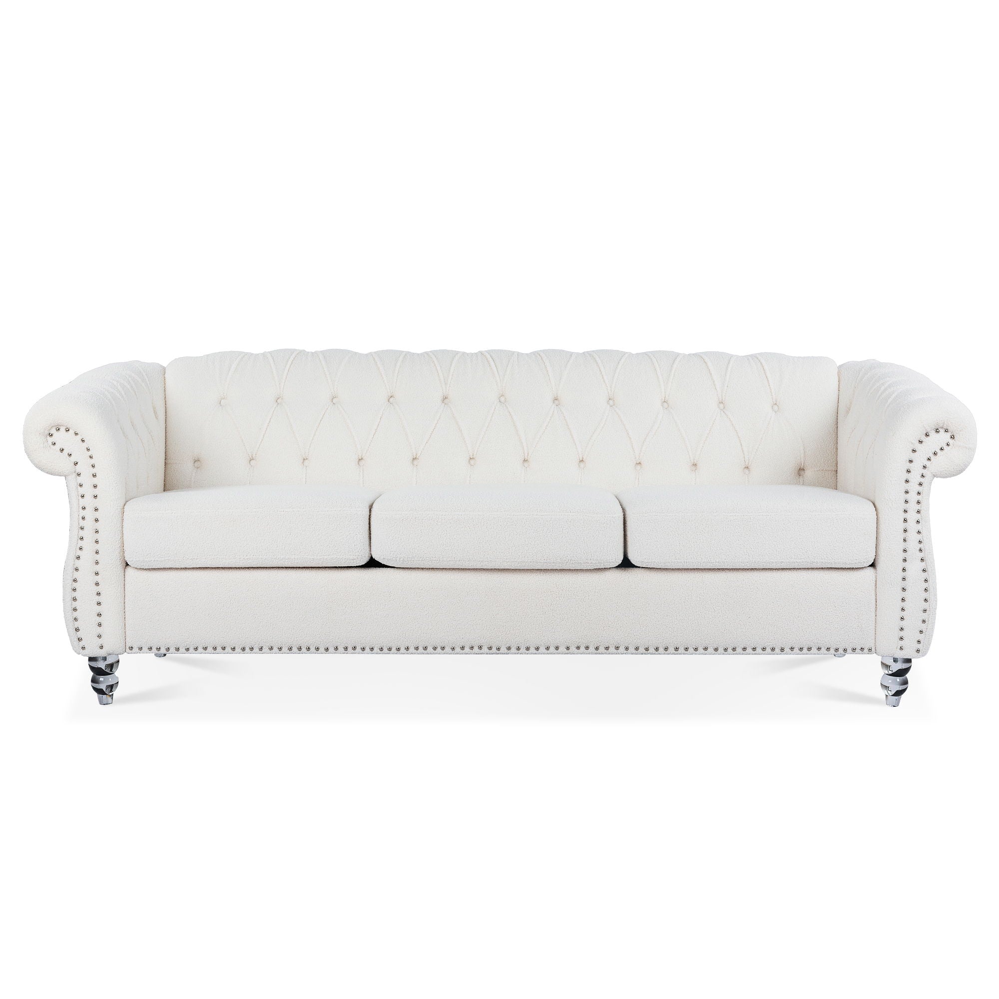 Rolled Arm Chesterfield 3 Seater Sofa - Best Buy Furniture