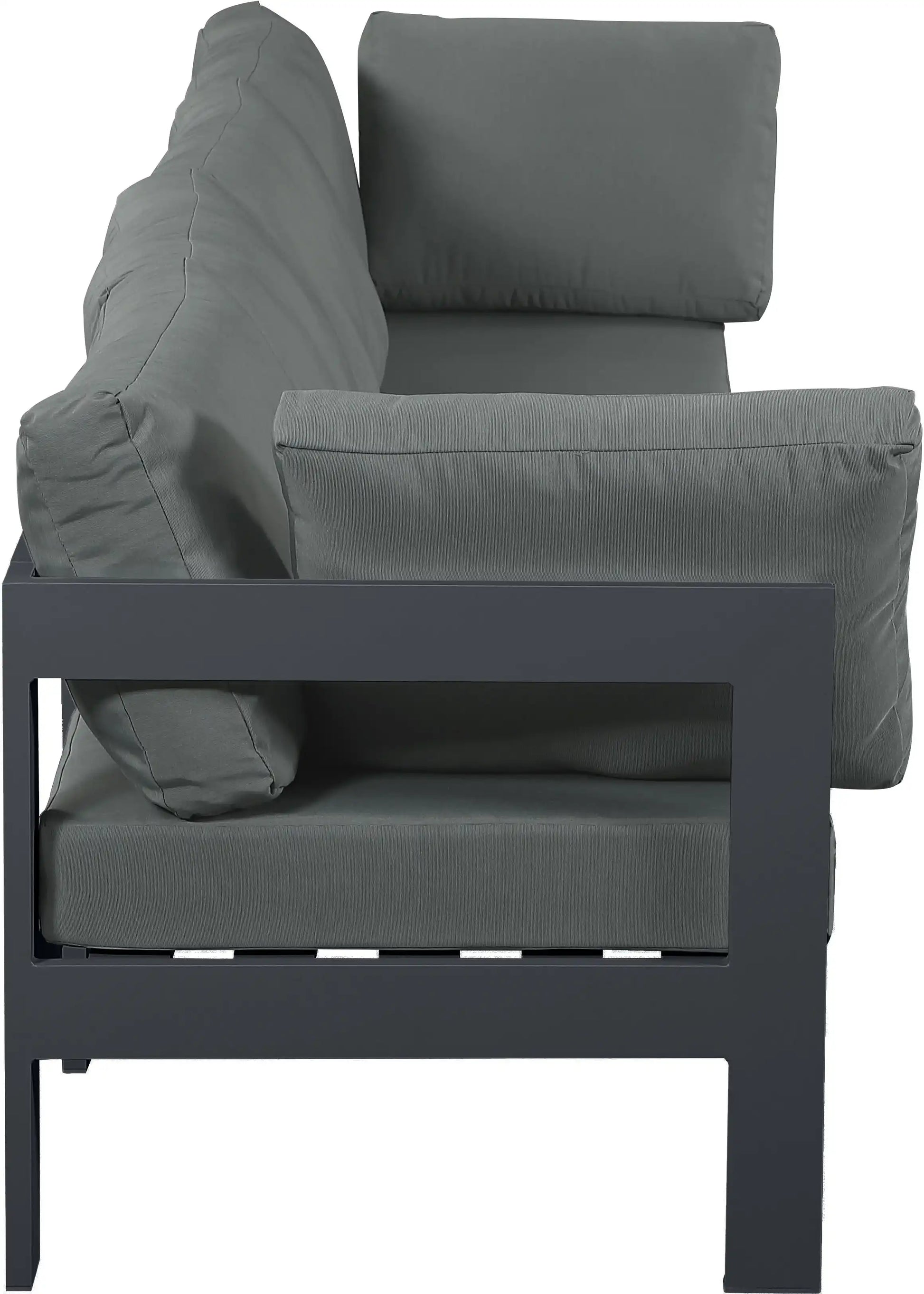 Nizuc - Outdoor Patio 4 Seat Modular Sofa With Gray Frame - Best Buy Furniture