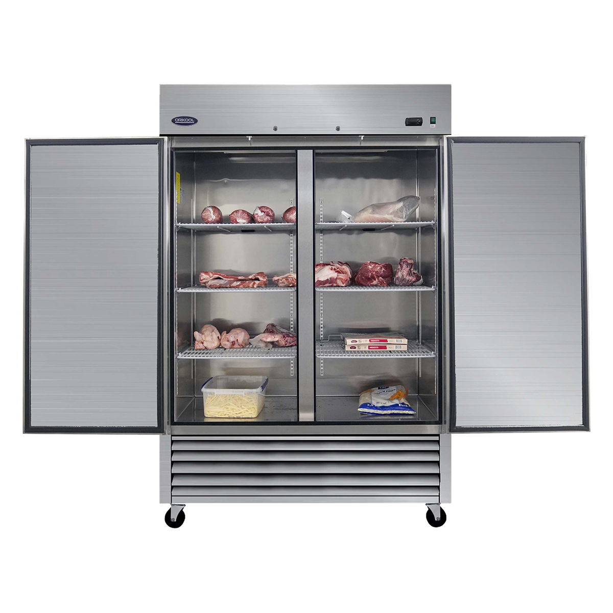 54" Commercial Freezer 49 Cu.Ft With 2 Solid Door Reach-In Freezers Stainless Steel Etl Approved Upright Freeze Storage - Silver - Best Buy Furniture