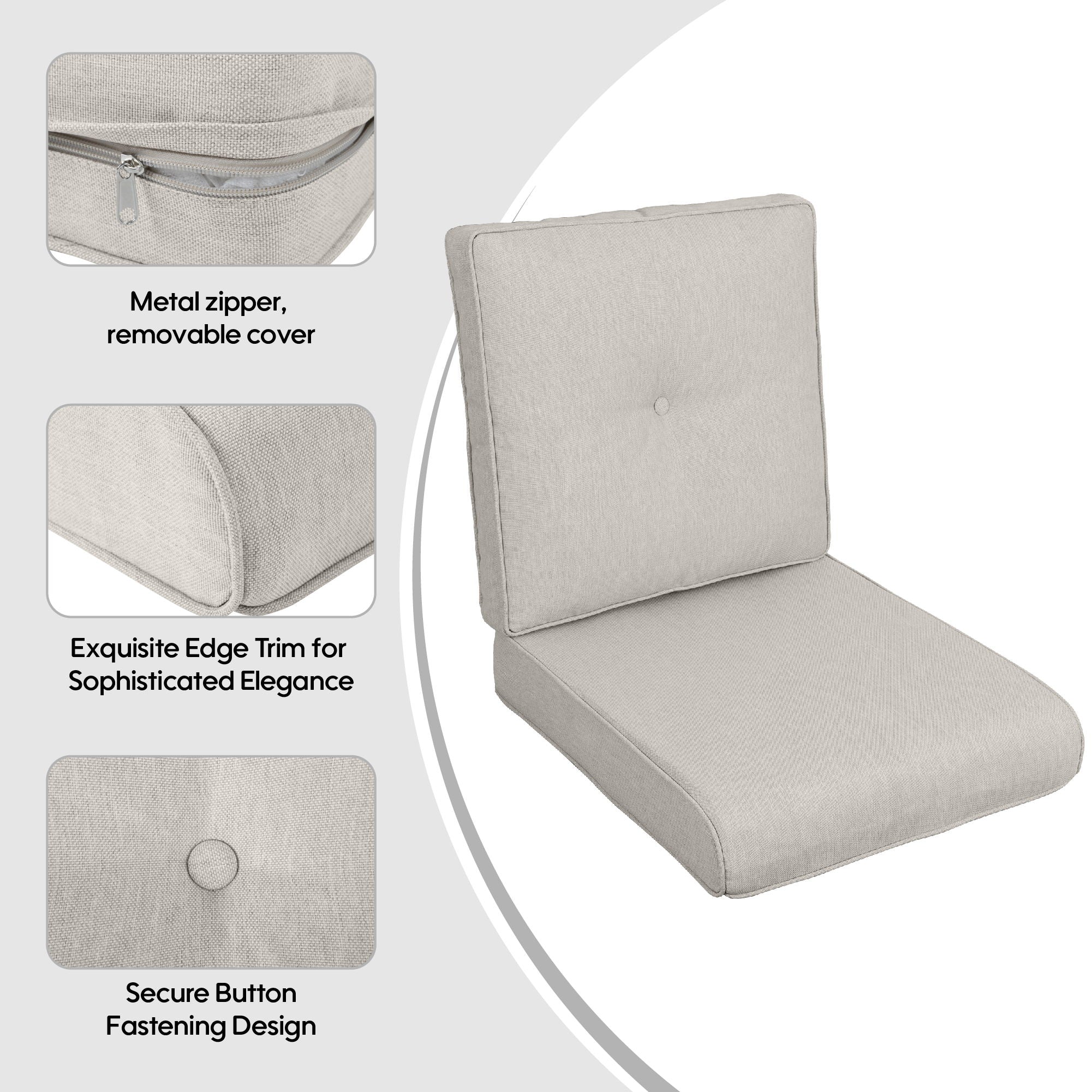 High Back Patio Chair Cushions For Garden (Set of 2) - Best Buy Furniture