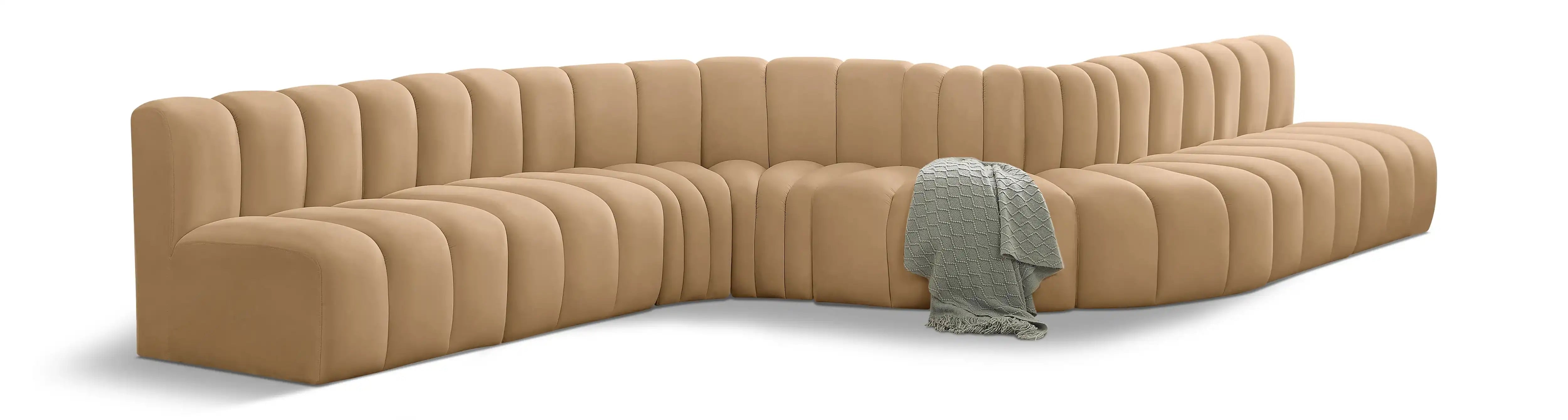 Arc - Velvet 8 Piece Curved Modular Sofa - Best Buy Furniture