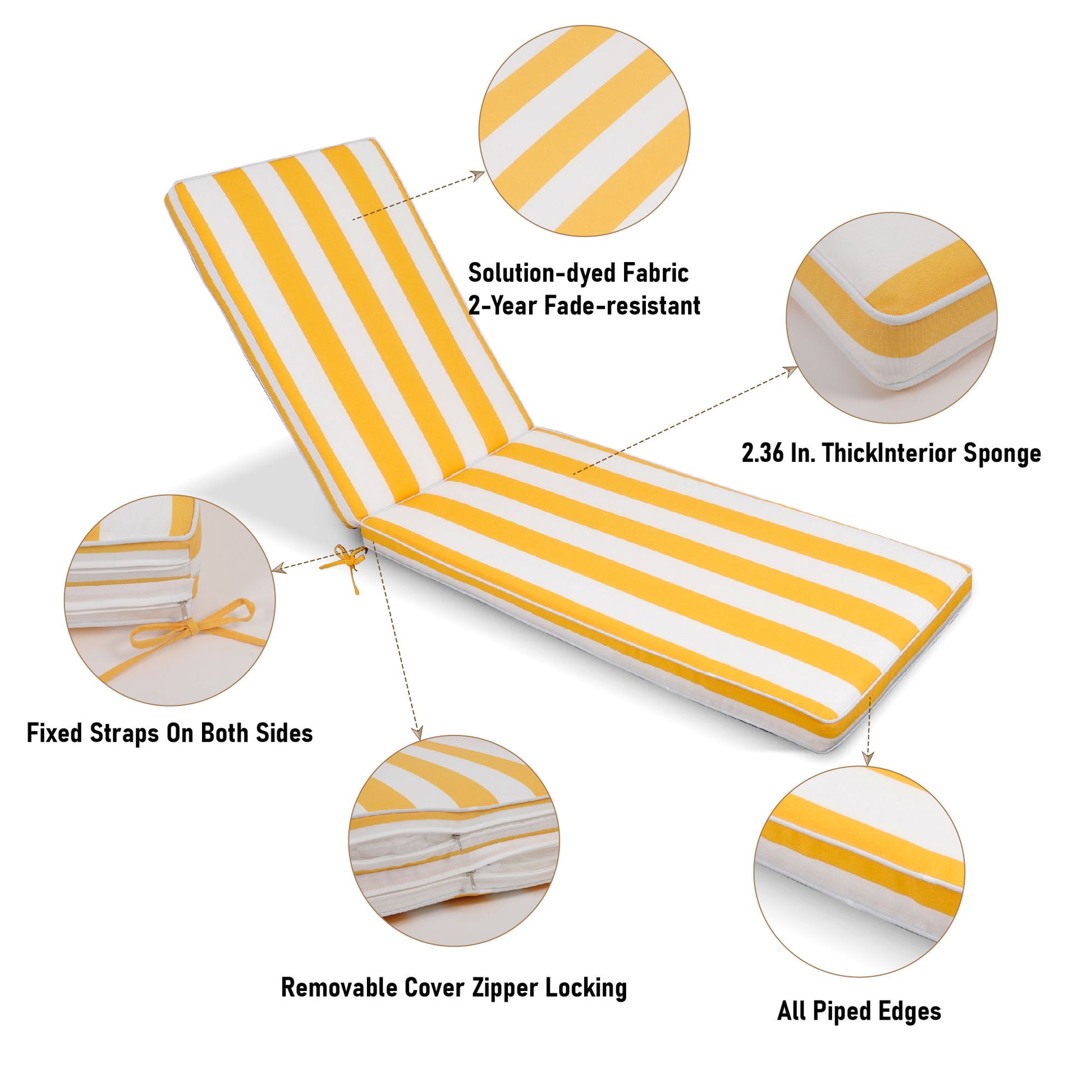 Outdoor Lounge Chair Cushion Replacement Patio Funiture Seat Cushion Chaise Lounge Cushion - Best Buy Furniture