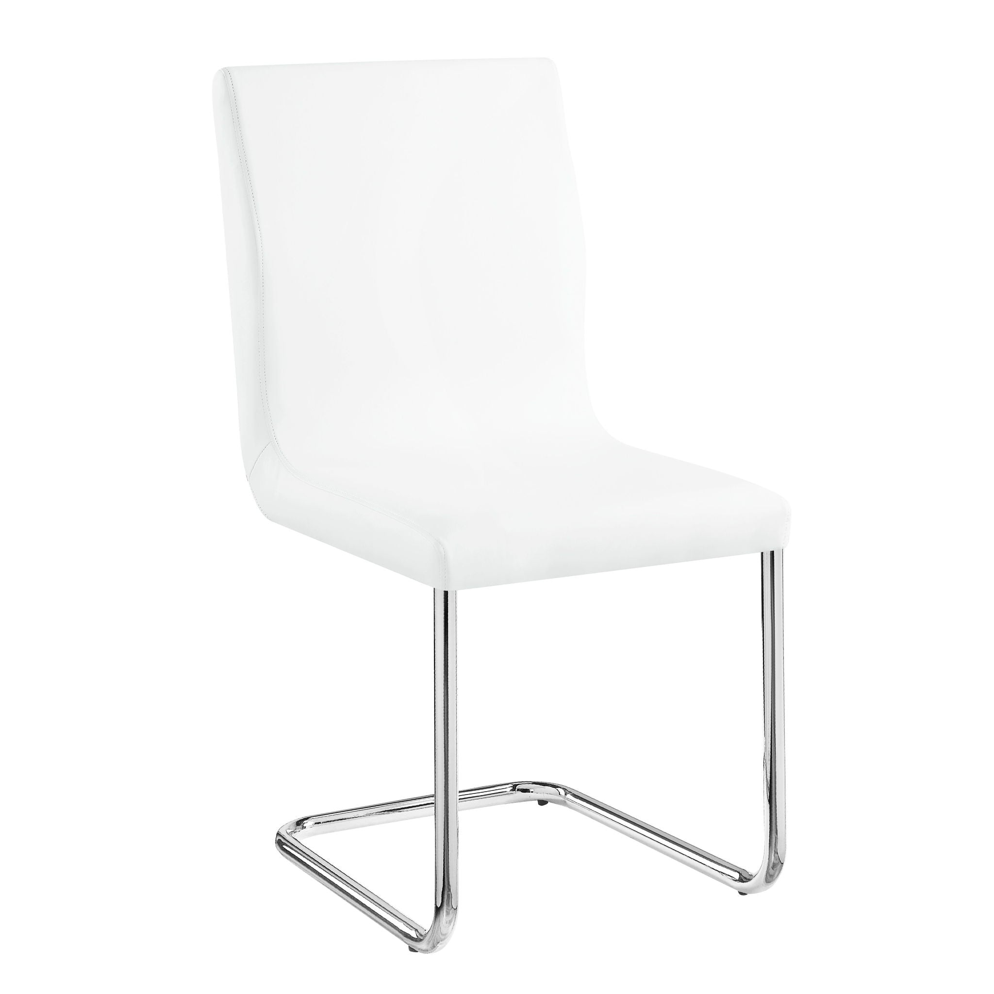 Palton - Synthetic Leather Side Chair (Set of 2) - Chrome / White - Best Buy Furniture