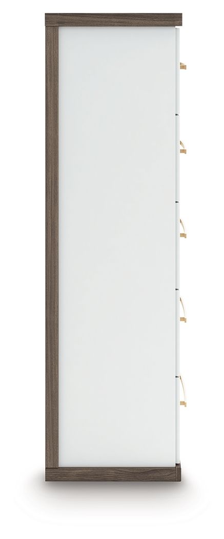 Kendanport - Five Drawer Chest - Brown / White - Best Buy Furniture