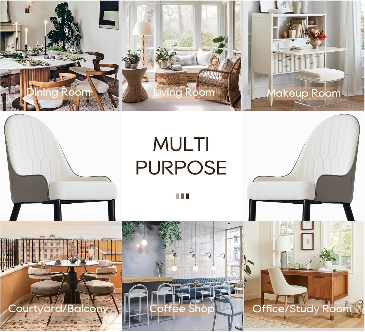 Modern PU Sponge-Filled Dining Chair, Solid Wood Metal Legs, Suitable For Restaurants, Living Rooms And Rooms (Set of 2) - Best Buy Furniture