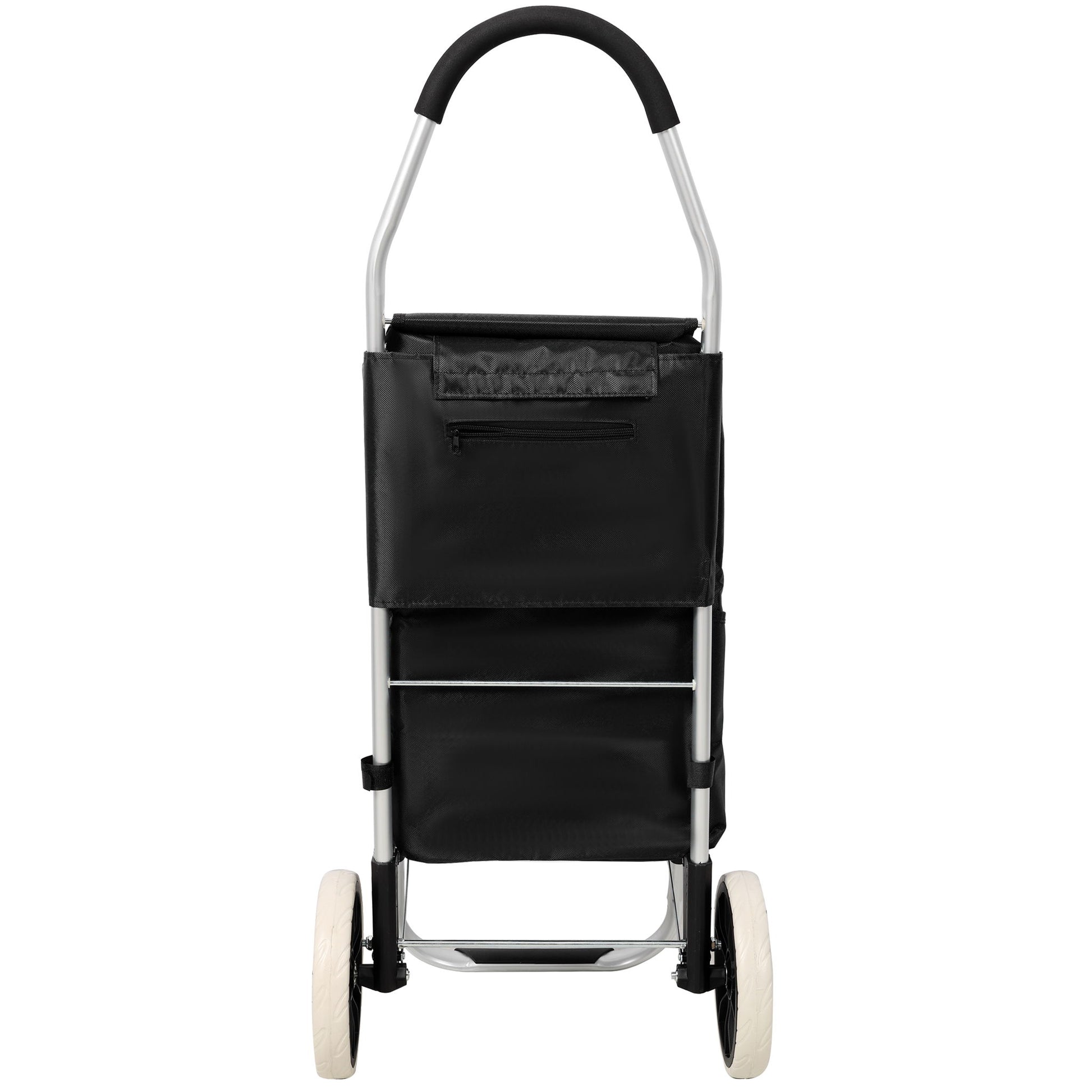 Foldable Shopping Trolley With Wheels And Removable Waterproof Bag - Black - Best Buy Furniture