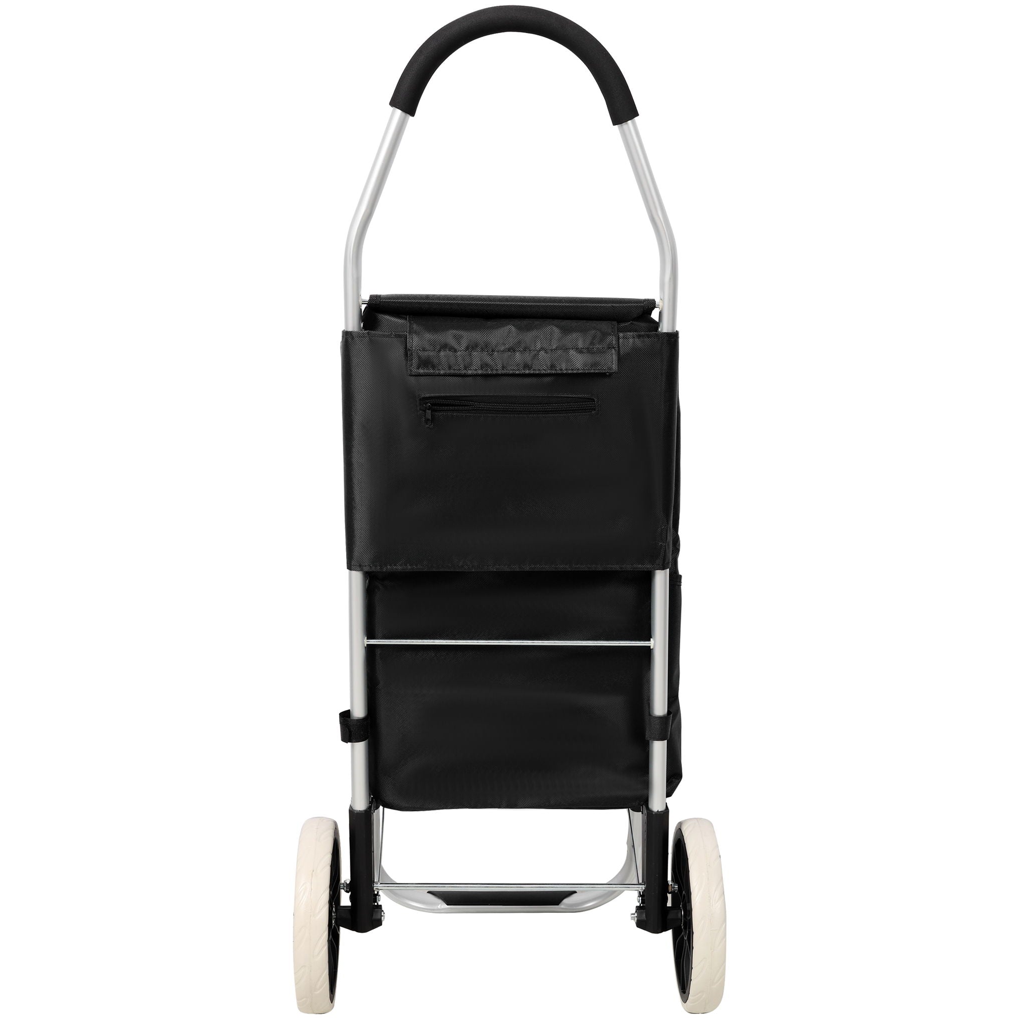 Foldable Shopping Trolley With Wheels And Removable Waterproof Bag - Black - Best Buy Furniture