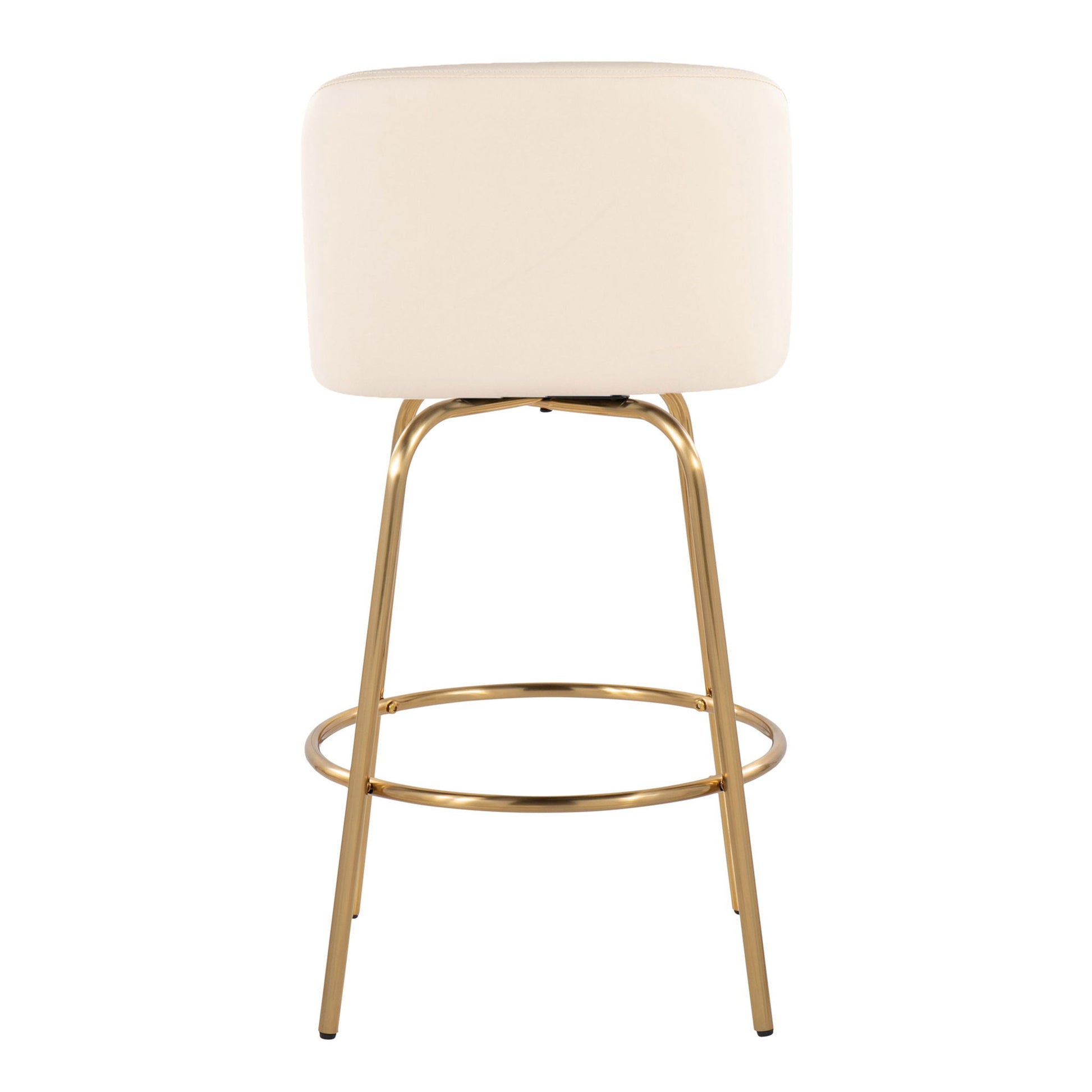 Toriano - Contemporary, Fixed Height Counter Stool With Swivel With Round Footrest (Set of 2) - Best Buy Furniture