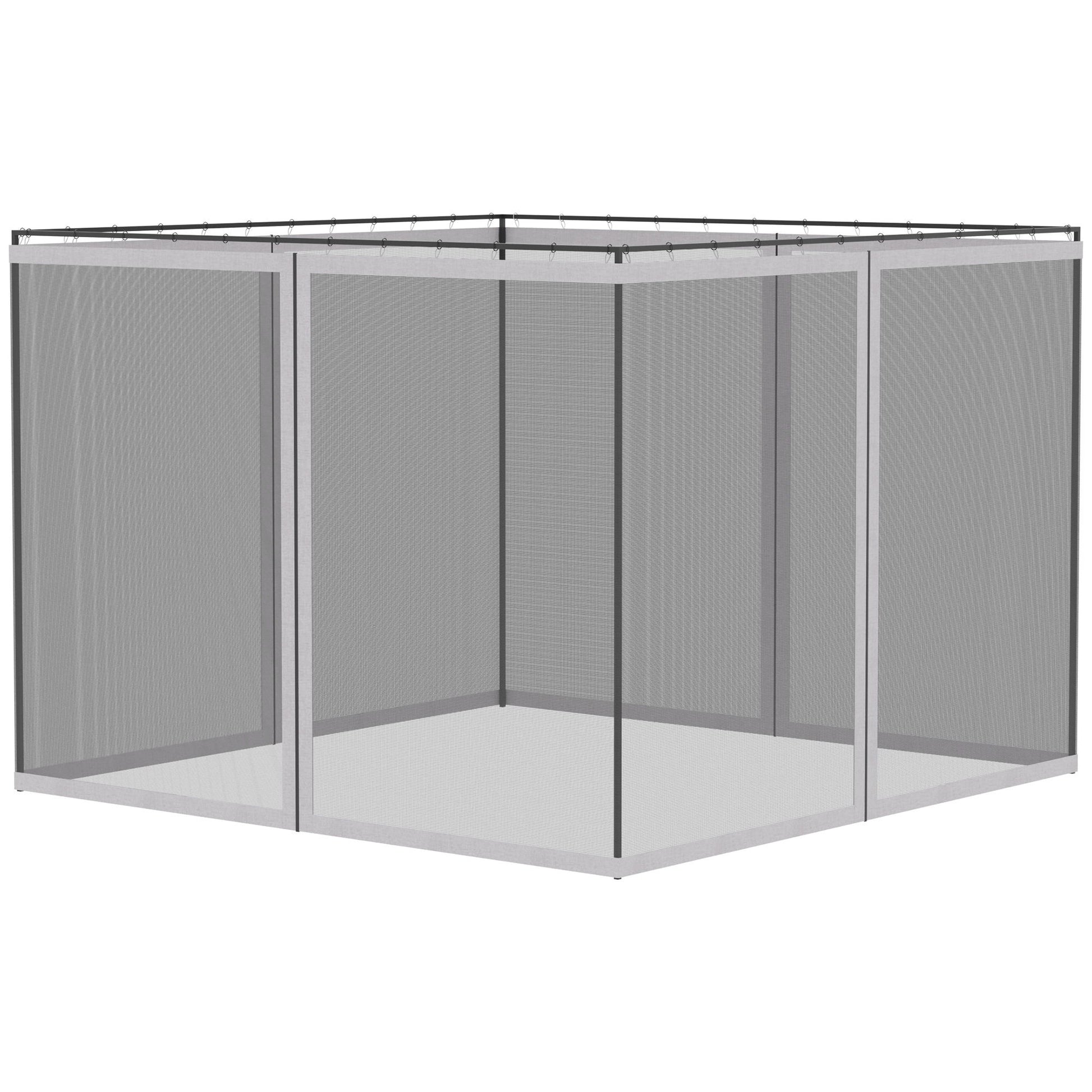 Outsunny - 10' x 13' Replacement Mesh Sidewall Netting For Patio Gazebos And Canopy Tents With Zippers (Sidewall Only) - White - Best Buy Furniture