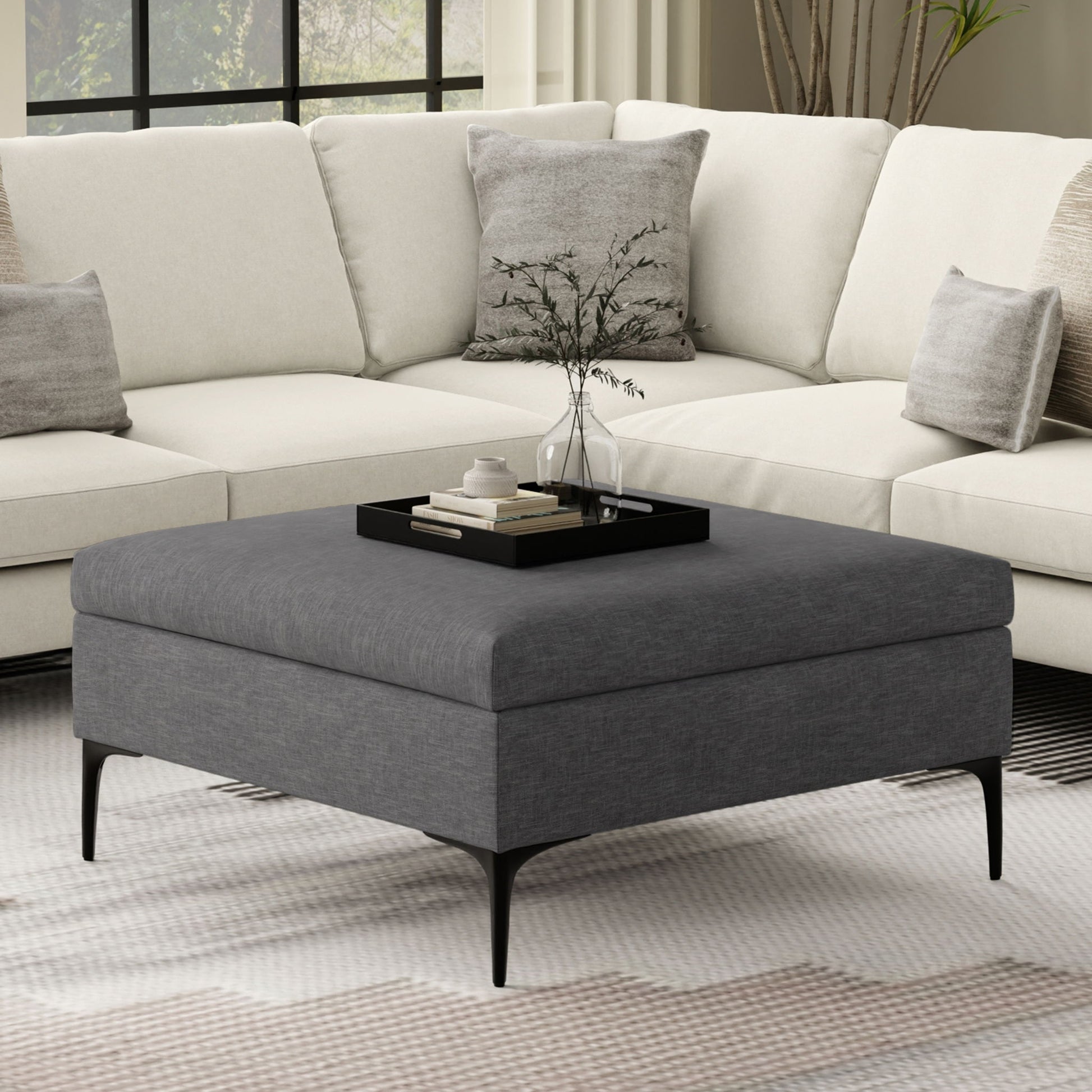 Rebecca - Multifunctional Coffee Table Storage Ottoman With Lift Up Lid - Best Buy Furniture
