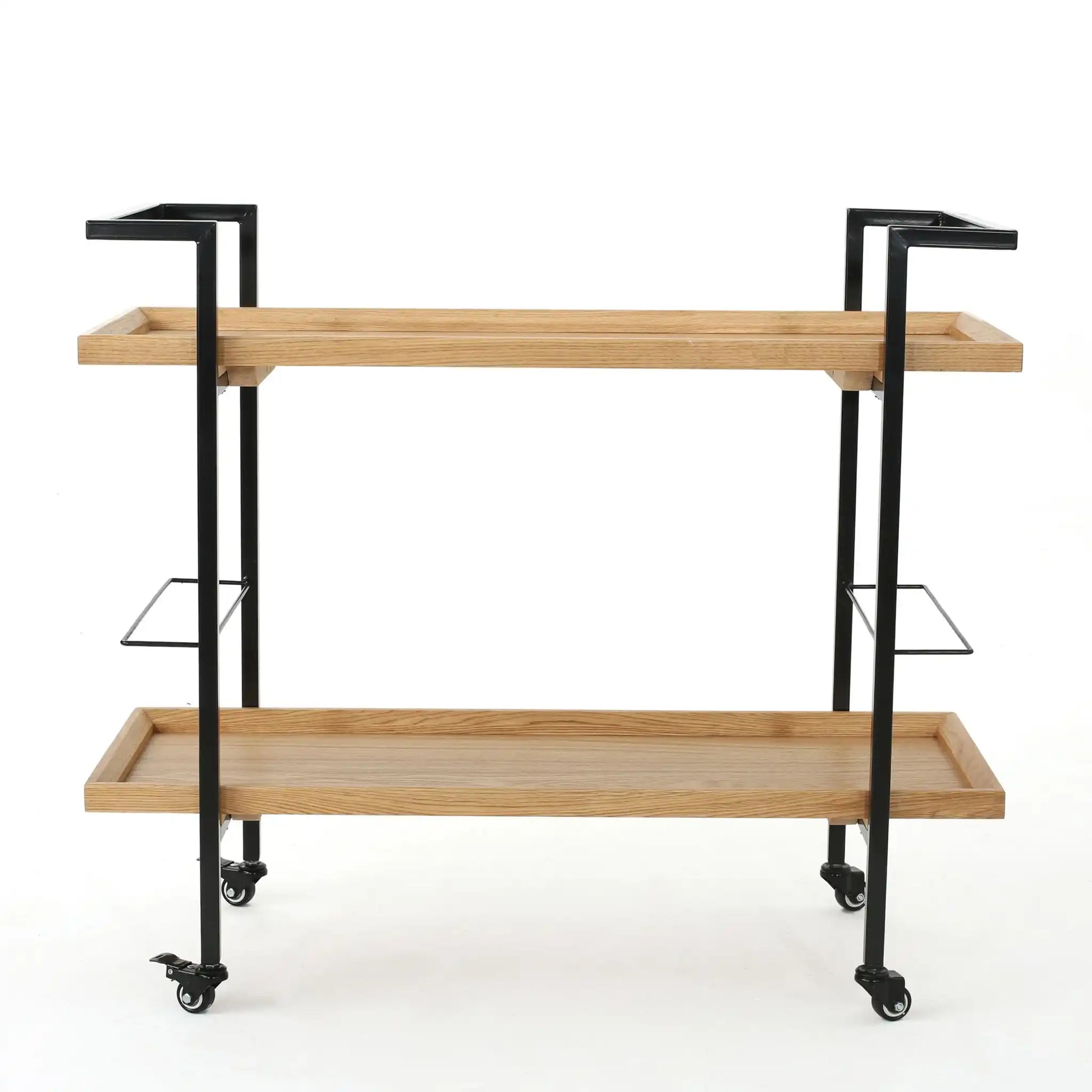 Modern Industrial Bar Cart With Shelving And Casters - Best Buy Furniture