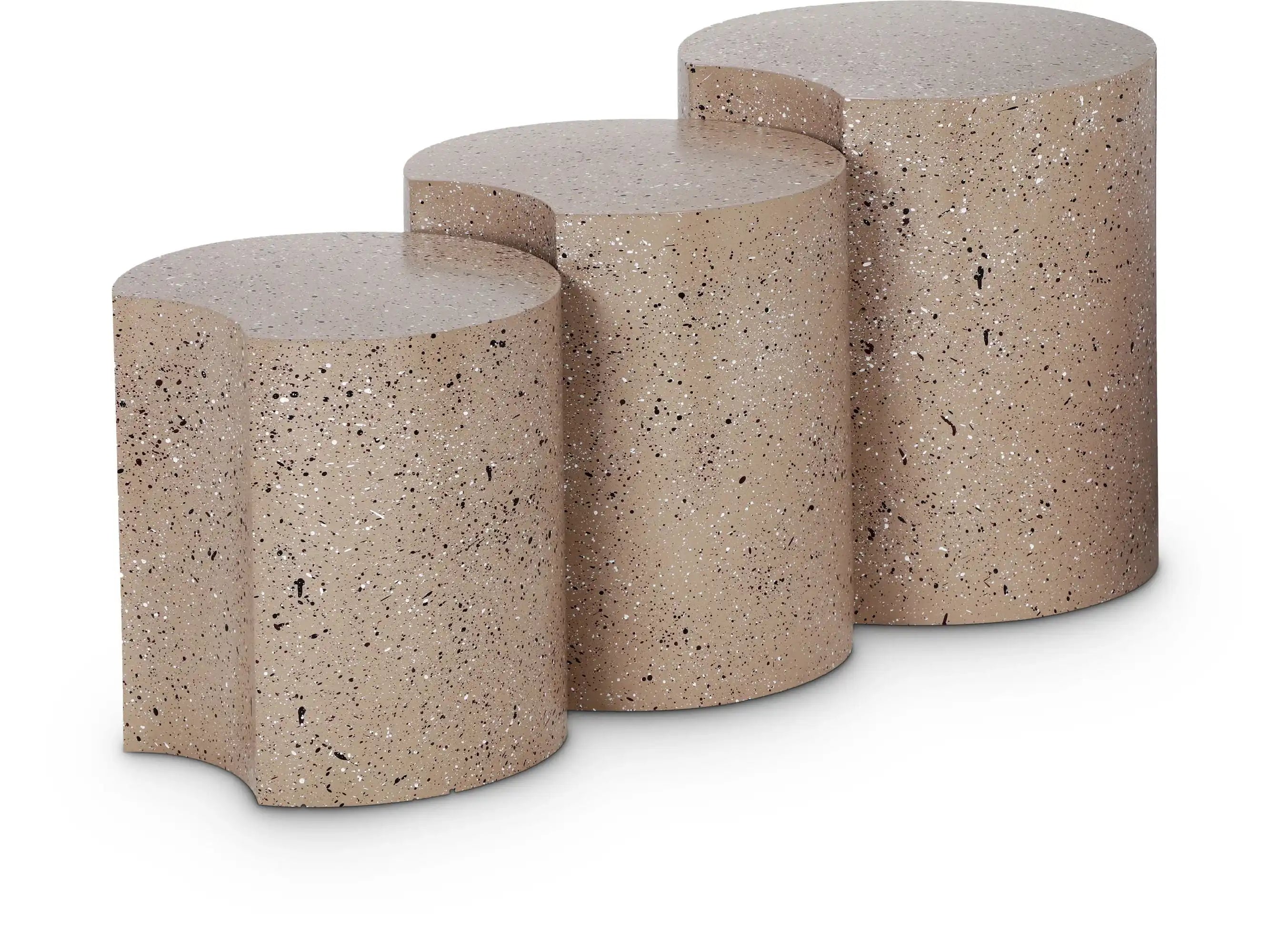 Dimple - 3 Piece Modular End Table - Terazzo Finish - Best Buy Furniture