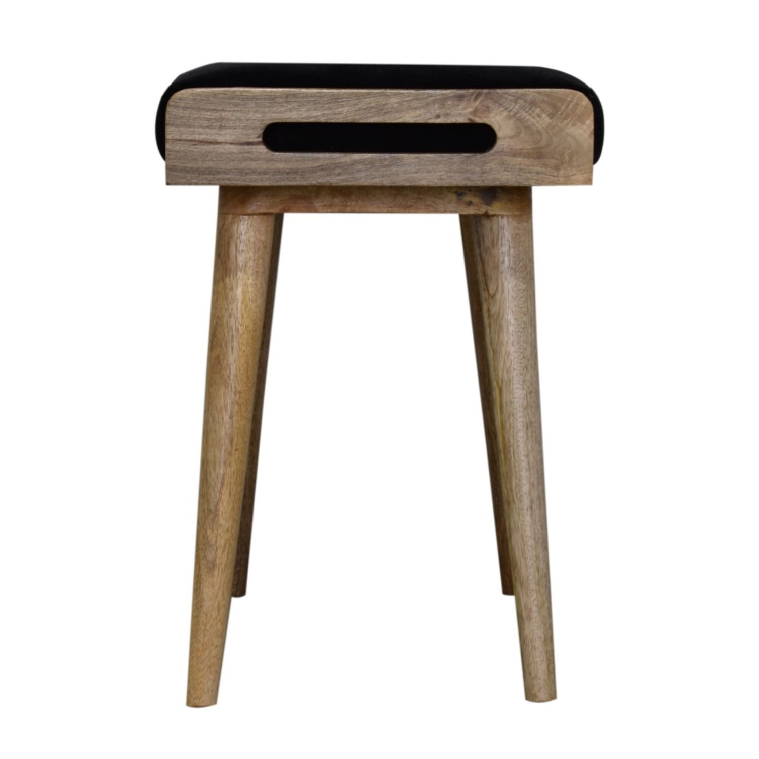 Velvet Tray Style Footstool - Black - Best Buy Furniture