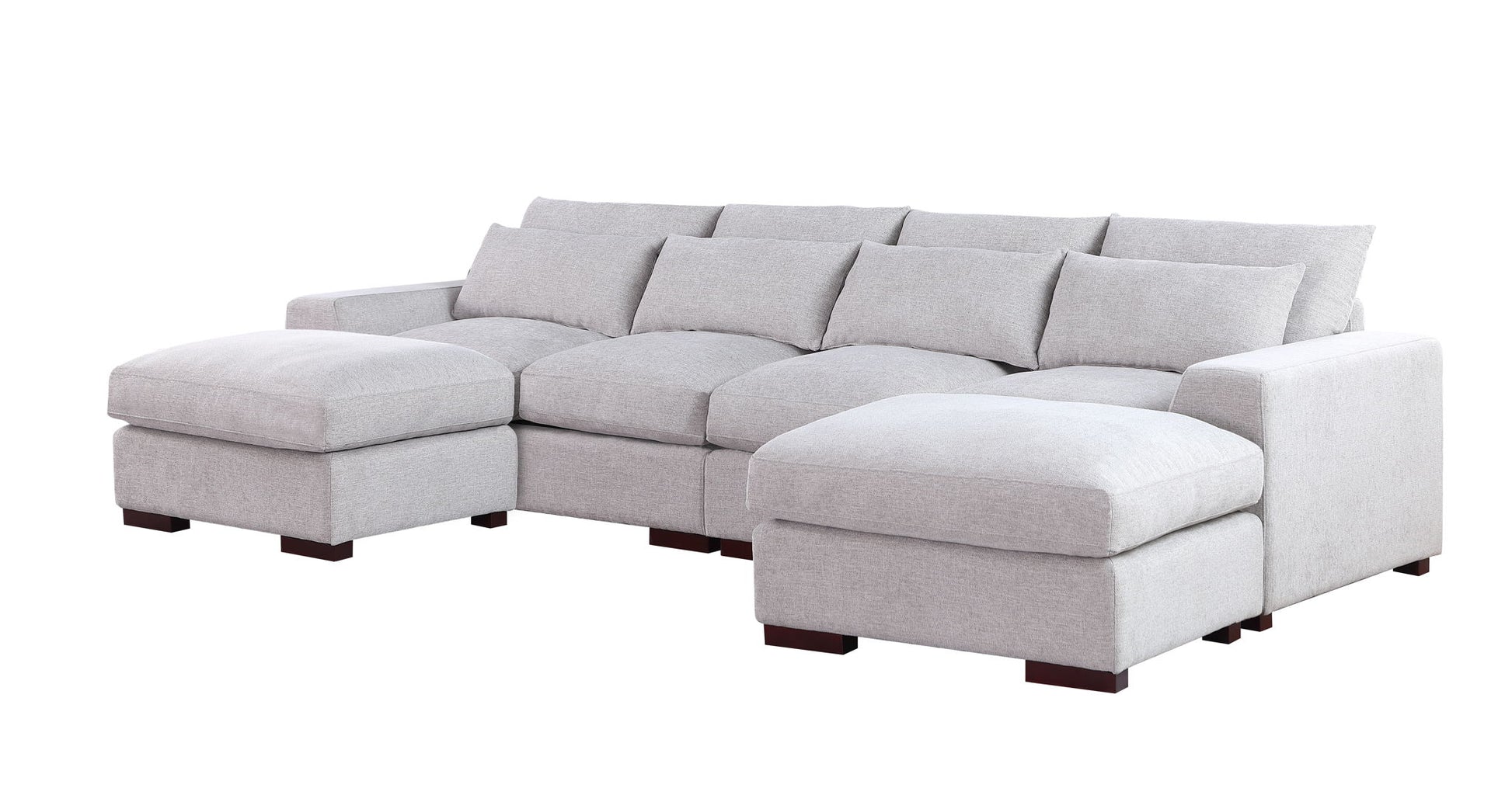 Tatman - Linen Blend Sectional With 2 Ottomans - Best Buy Furniture