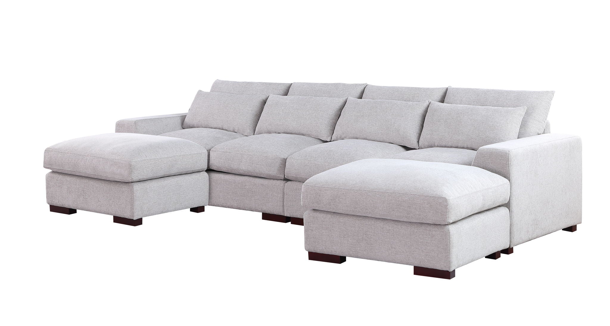 Tatman - Linen Blend Sectional With 2 Ottomans - Best Buy Furniture