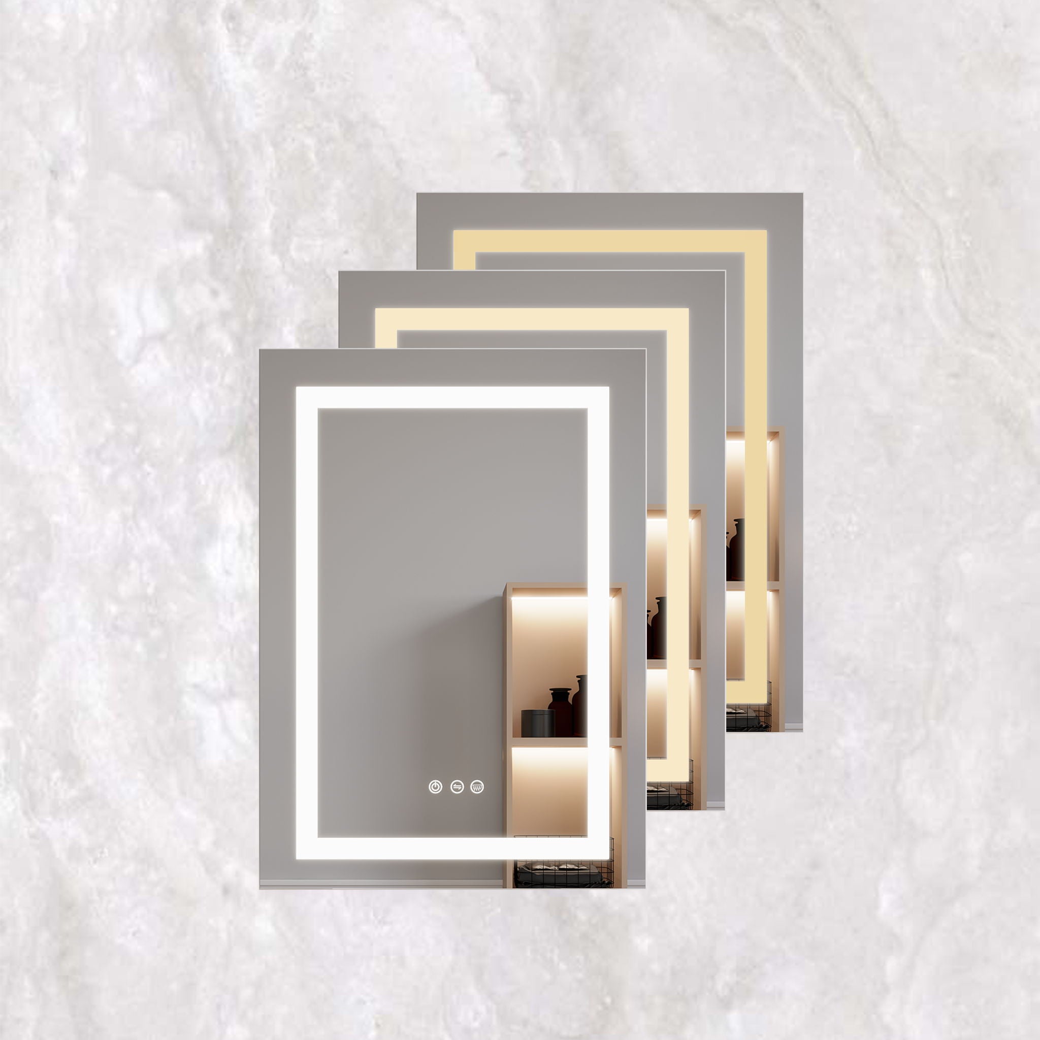 Bathroom Medicine Cabinet With LED Mirror, Anti-Fog, Waterproof, 3000K~6000K Single Door Lighted Bathroom Cabinet With Touch Swich - Best Buy Furniture