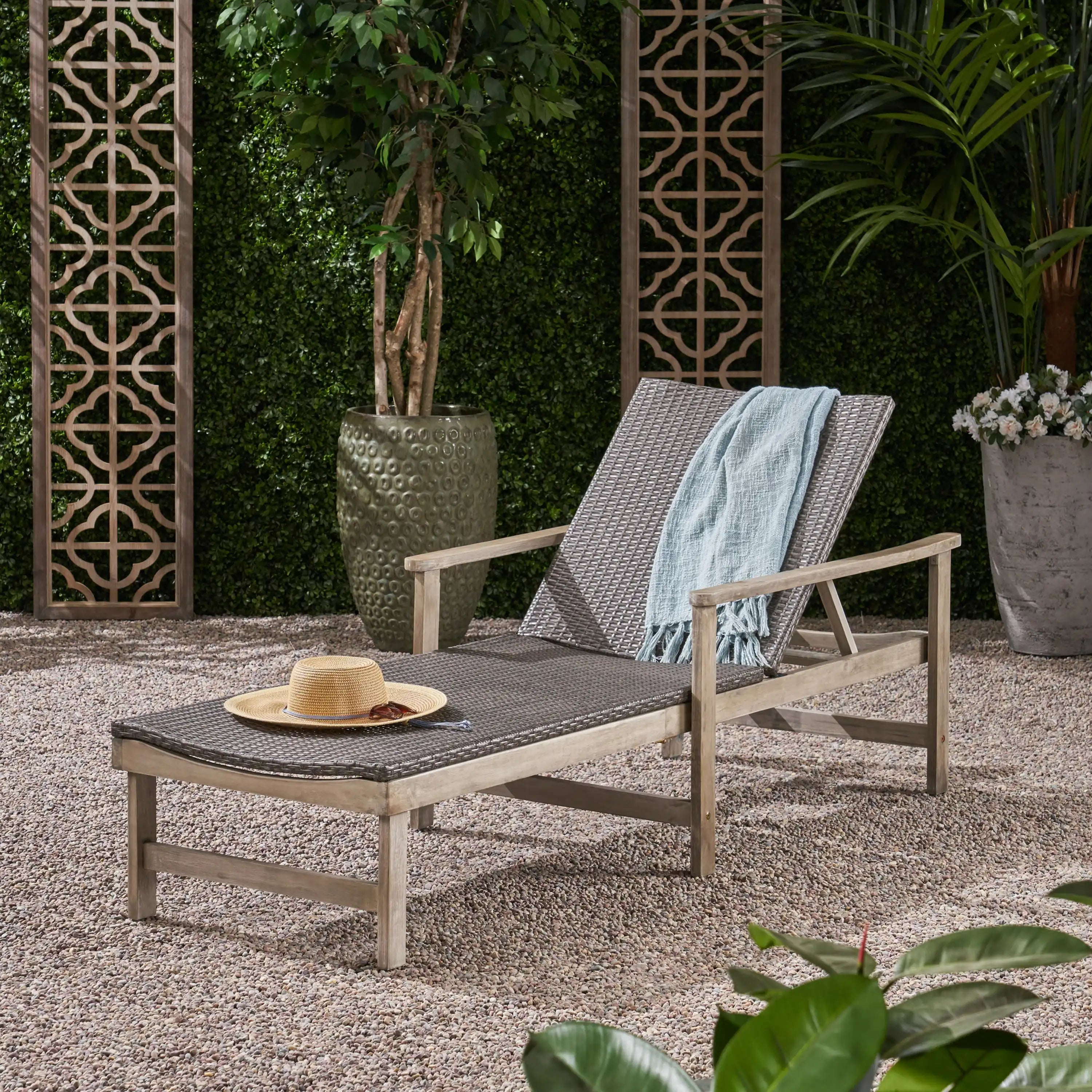 HAMPTON WOOD + WICKER CHAISE LOUNGE - Best Buy Furniture