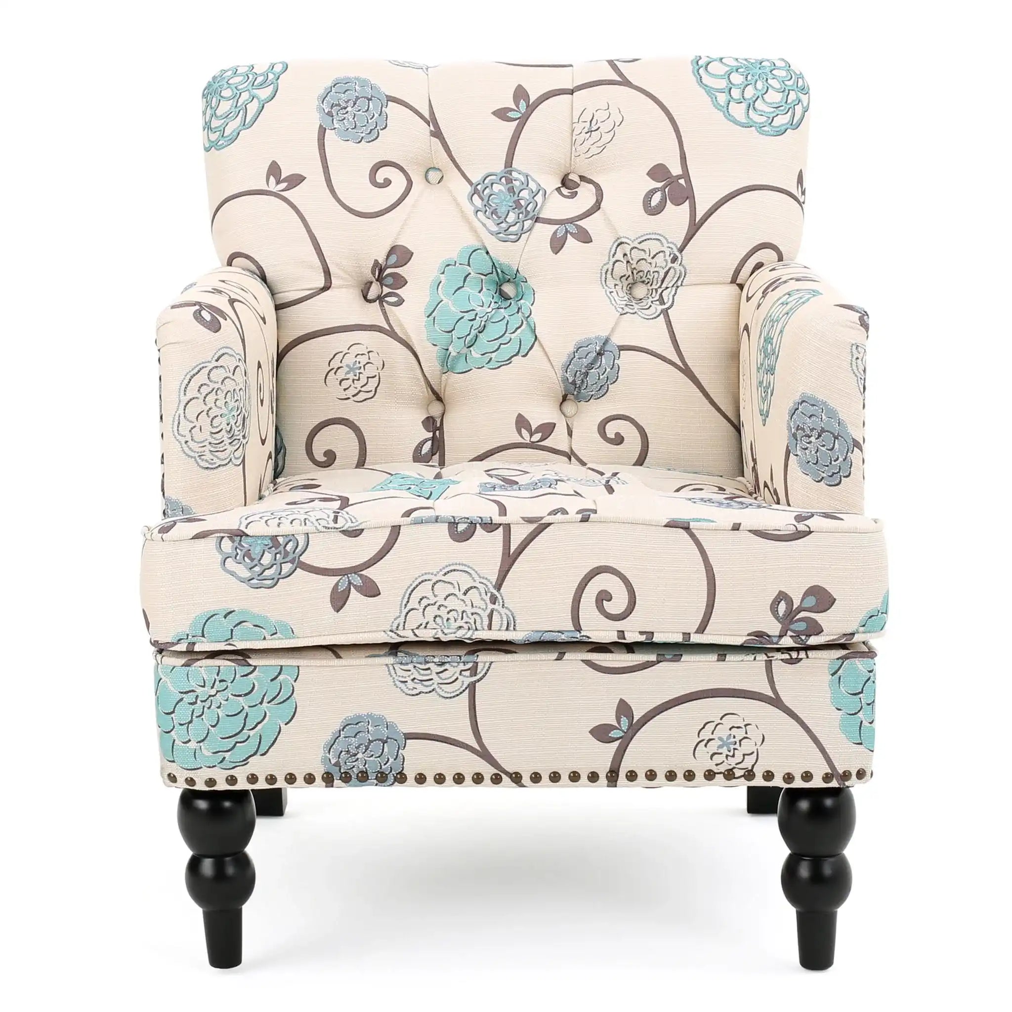 Vitality - Club Chair With Button Tufted Diamond Stitching And Turned Legs - Best Buy Furniture