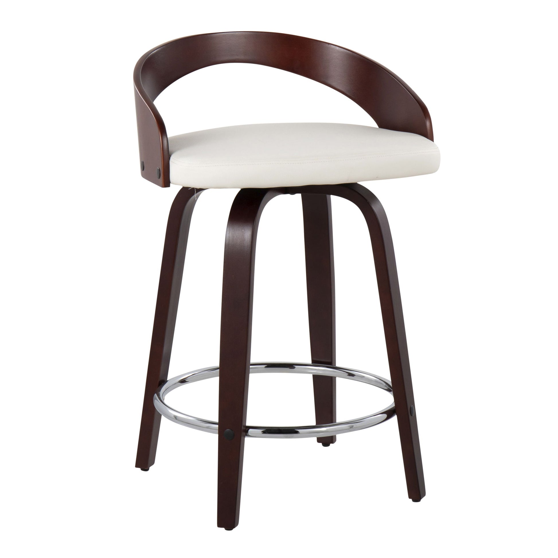 Grotto - Contemporary Fixed Height Counter Stool & Swivel With Round Footrest (Set of 2) - Best Buy Furniture