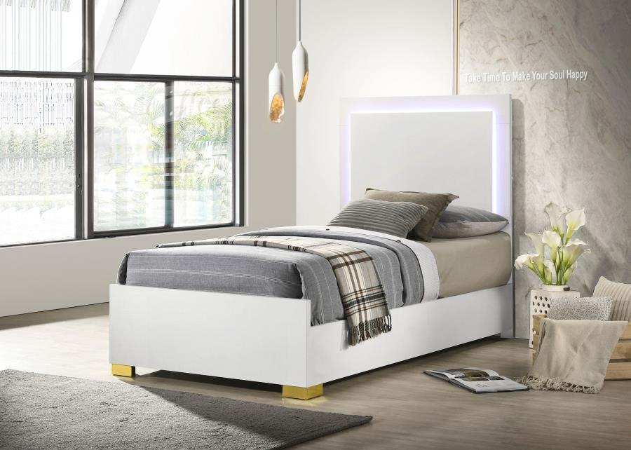 Marceline - Wood LED Panel Bed - Best Buy Furniture