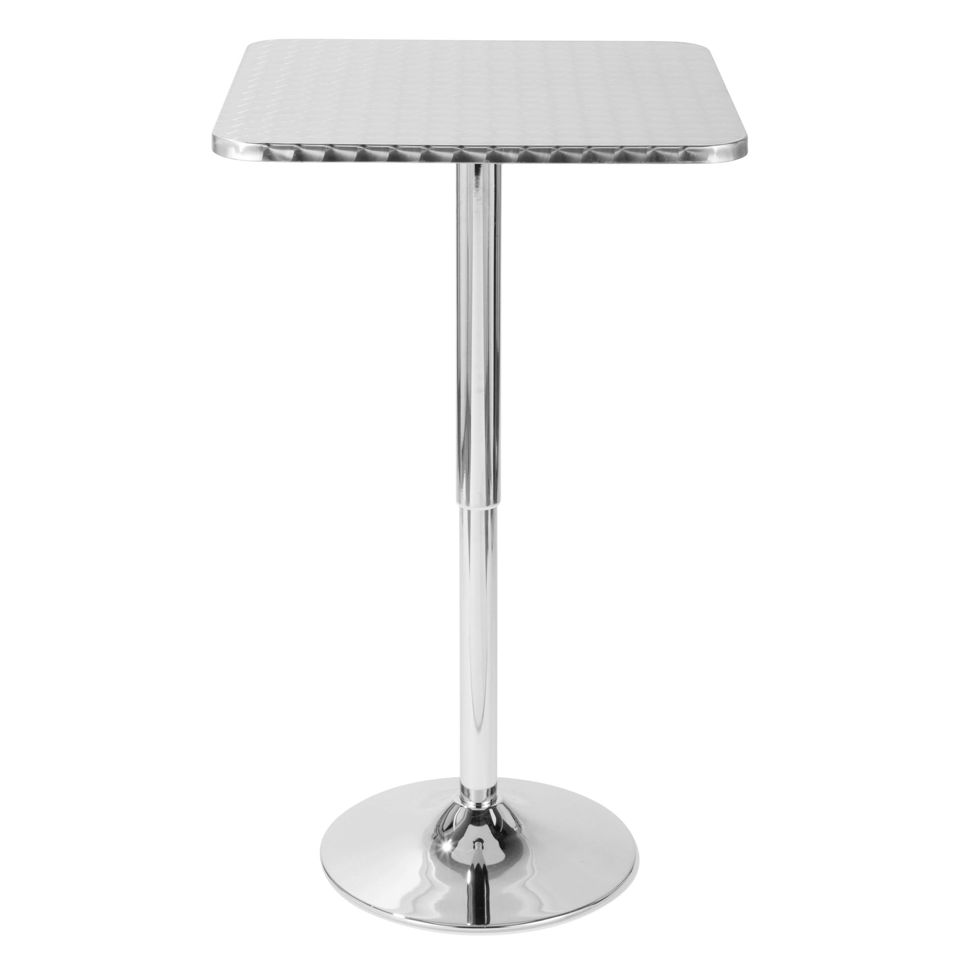 Bistro - Contemporary Adjustable Square Bar Table - Silver - Best Buy Furniture