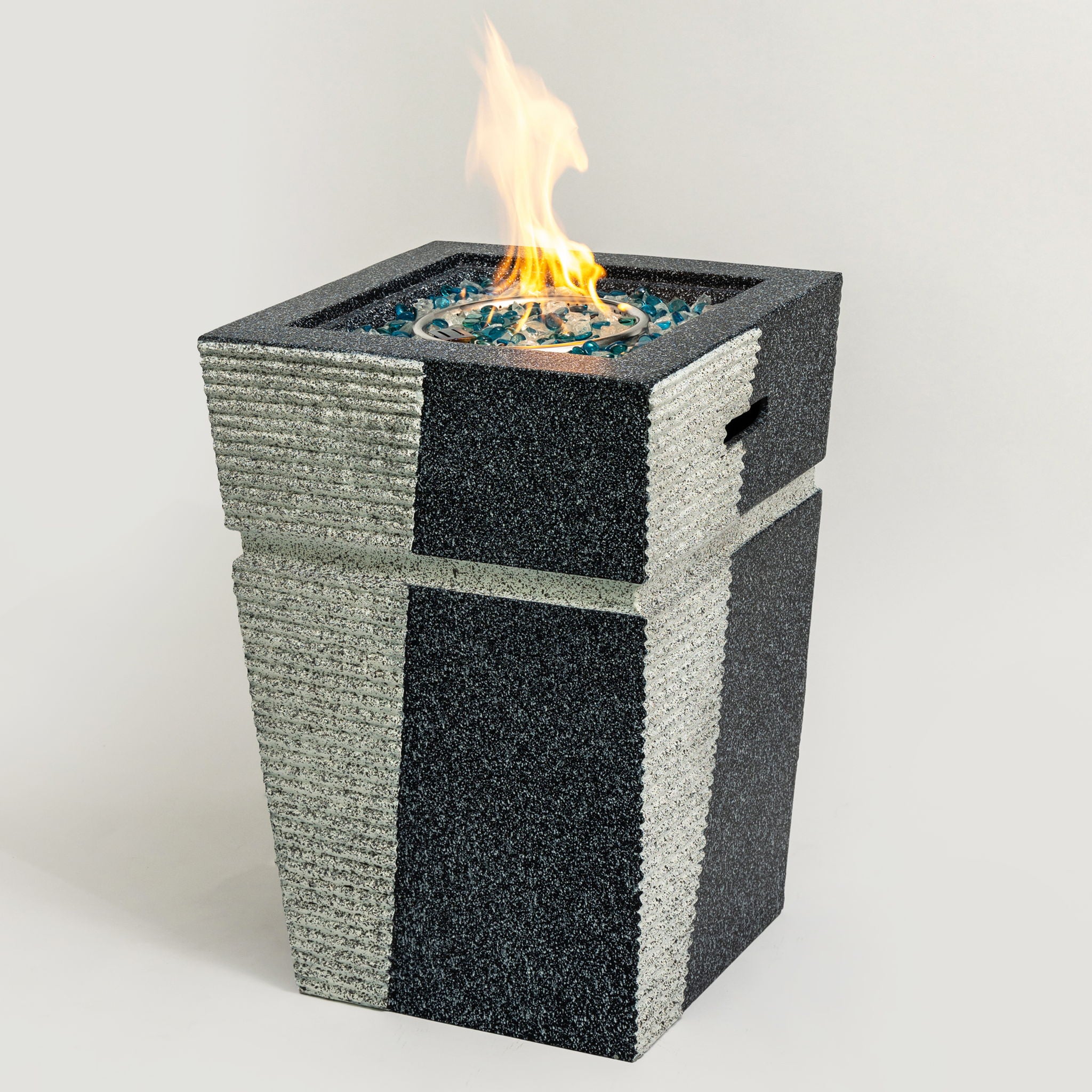 20" Propane Gas Fire Pit Table, 50000 Btu Square Concrete Fire Pit For Outside Patio Deck Garden Backyard - Light Gray Blue - Best Buy Furniture