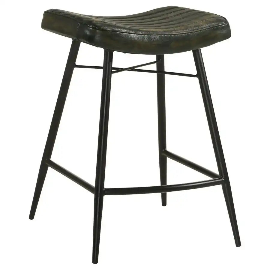 Bayu - Leather Upholstered Counter Stool (Set of 2) - Best Buy Furniture