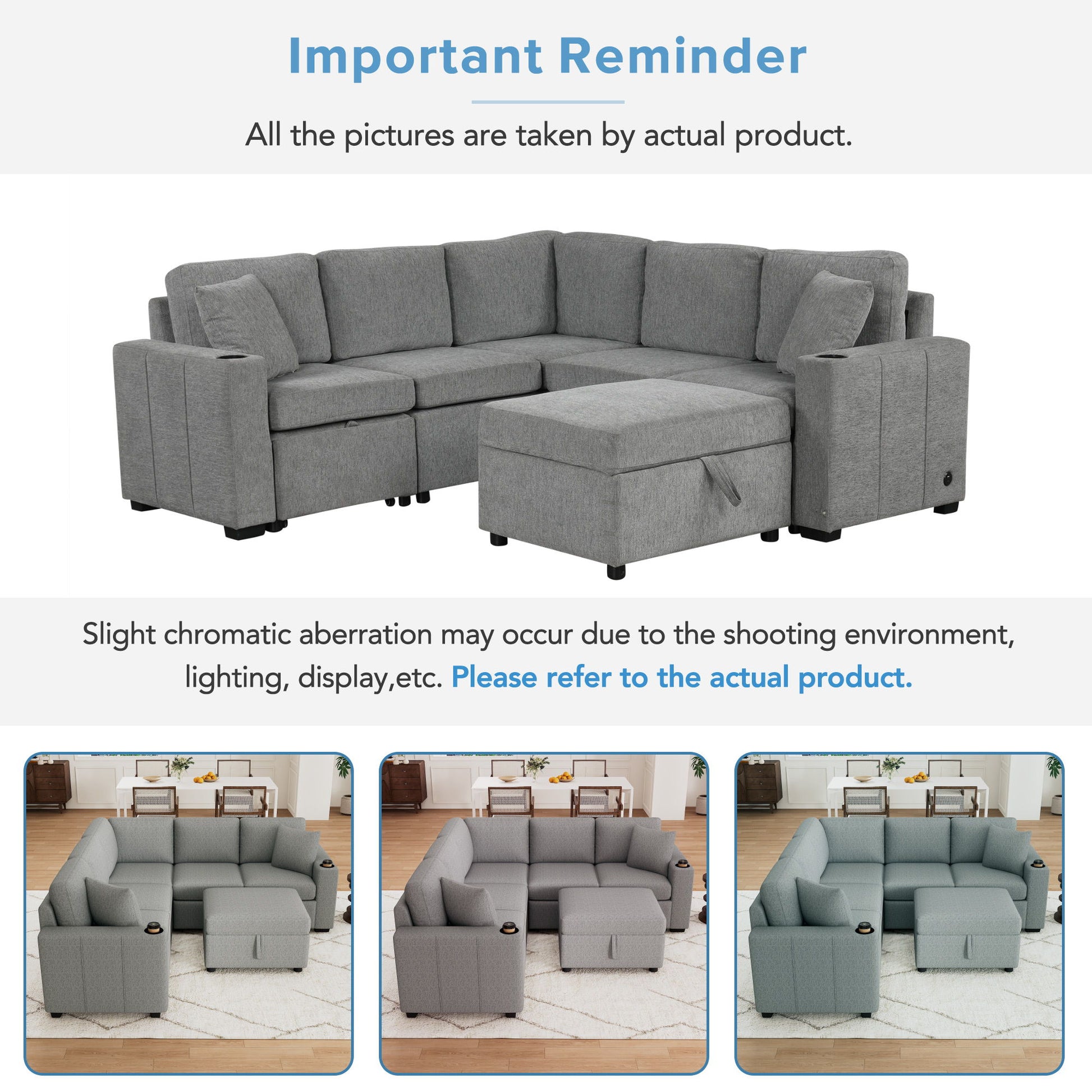 Sectional Sofa Convertible Pull-Out Sofa Bed With A Movable Storage Ottoman For Living Room - Best Buy Furniture
