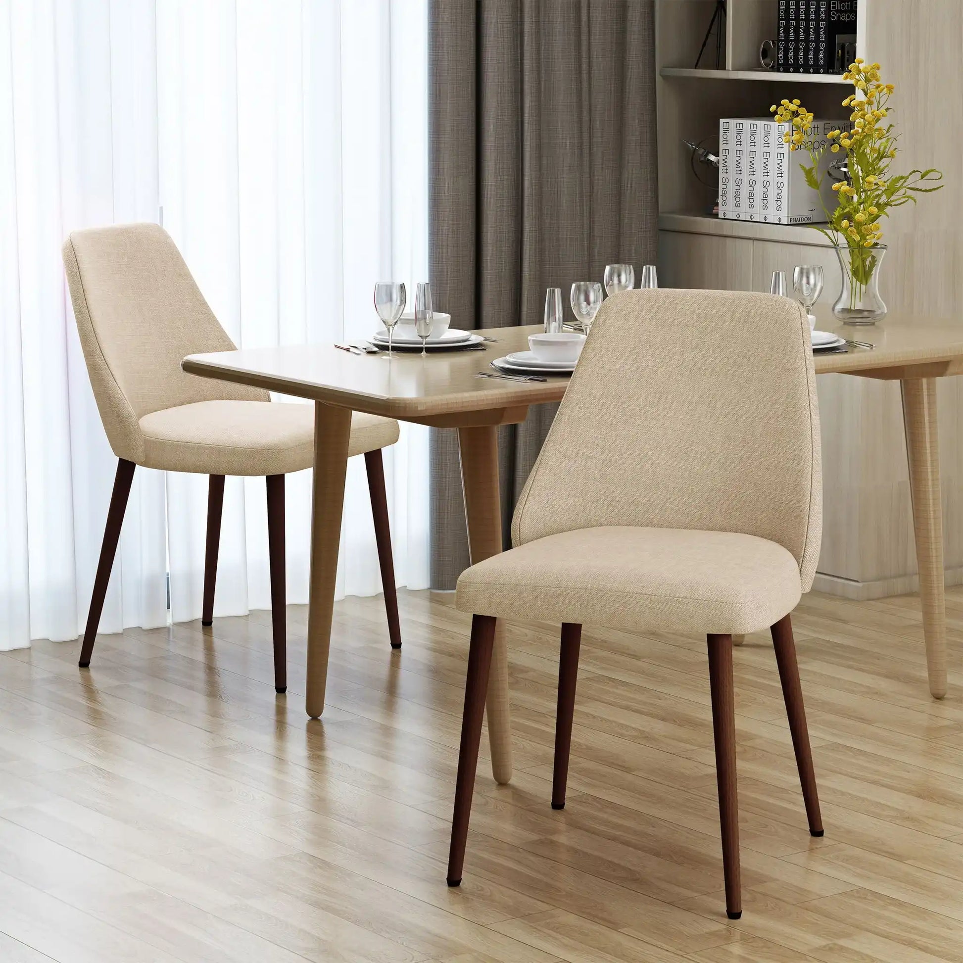 Modern Dining Chair With Iron Legs And Wood Finish - Best Buy Furniture