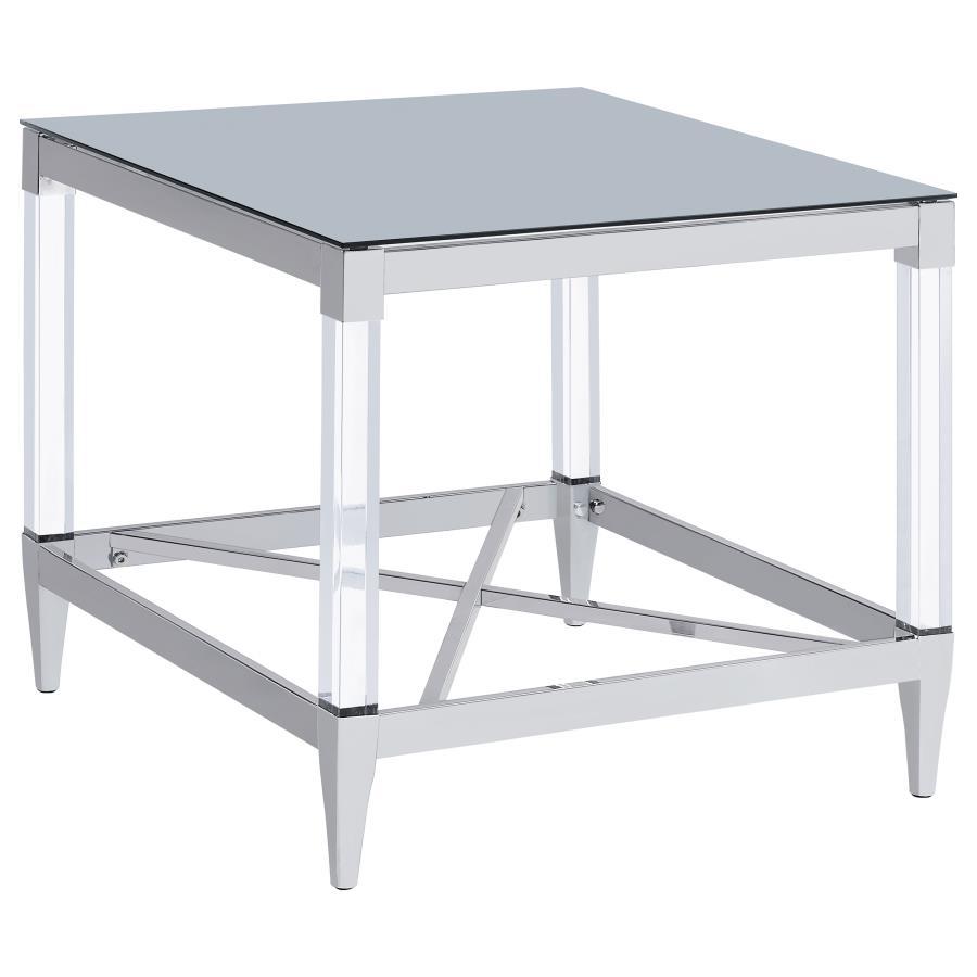 Lindley - Square Tempered Mirror Acrylic Table - Best Buy Furniture