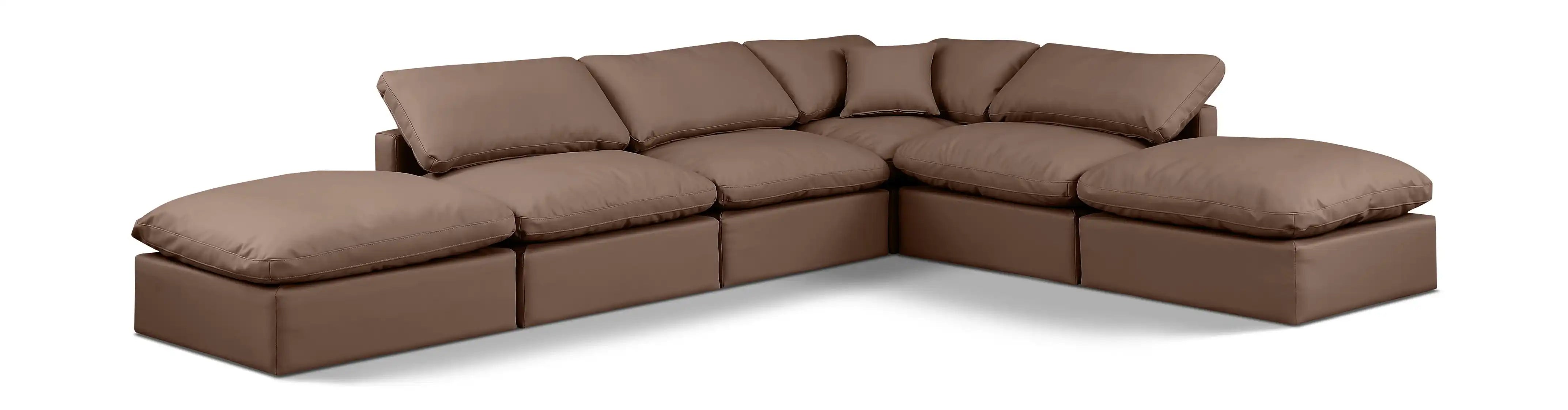 Indulge - Faux Leather 6 Piece Modular Armless Sectional - Best Buy Furniture