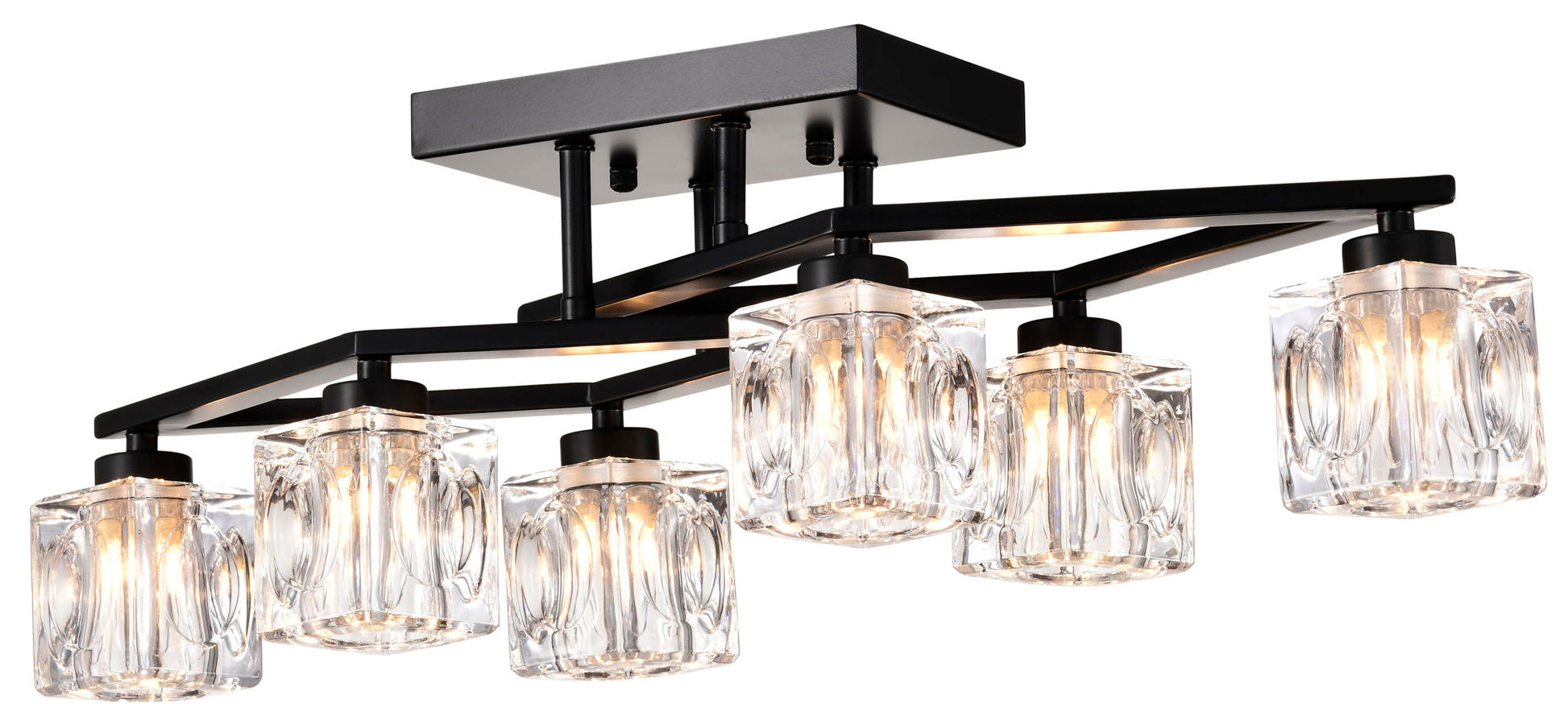 6 Light Crystal Ceiling Light For Dining Room, Modern Ceiling Lamp With Light Fixture For Entryway, Lobby, Kitchen, Bedroom, Living Room, Conference Room, (6*G9 Bulbs Included) - Best Buy Furniture