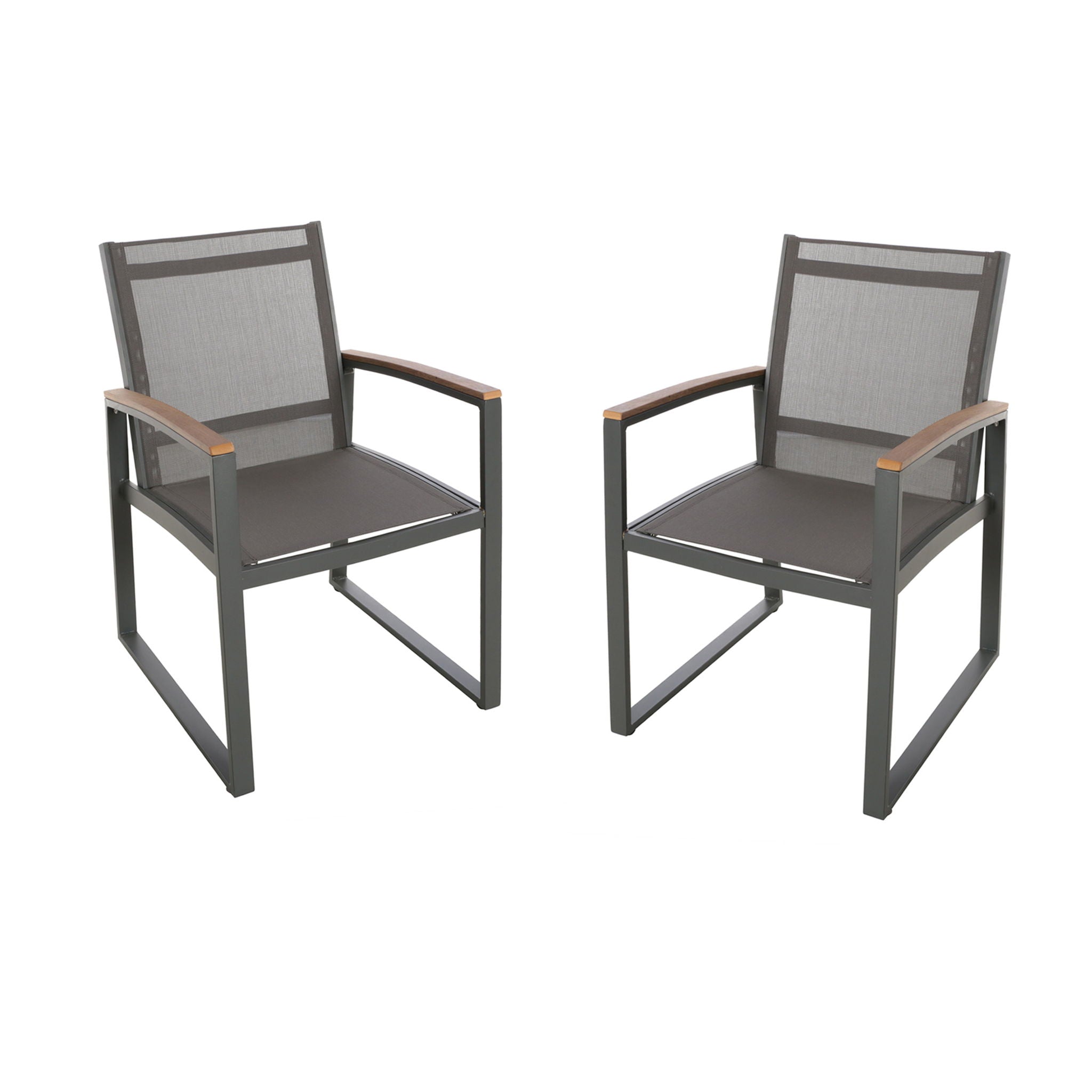 Aresha - Metal Outdoor Dining Armchair (Set of 2) - Gray - Best Buy Furniture