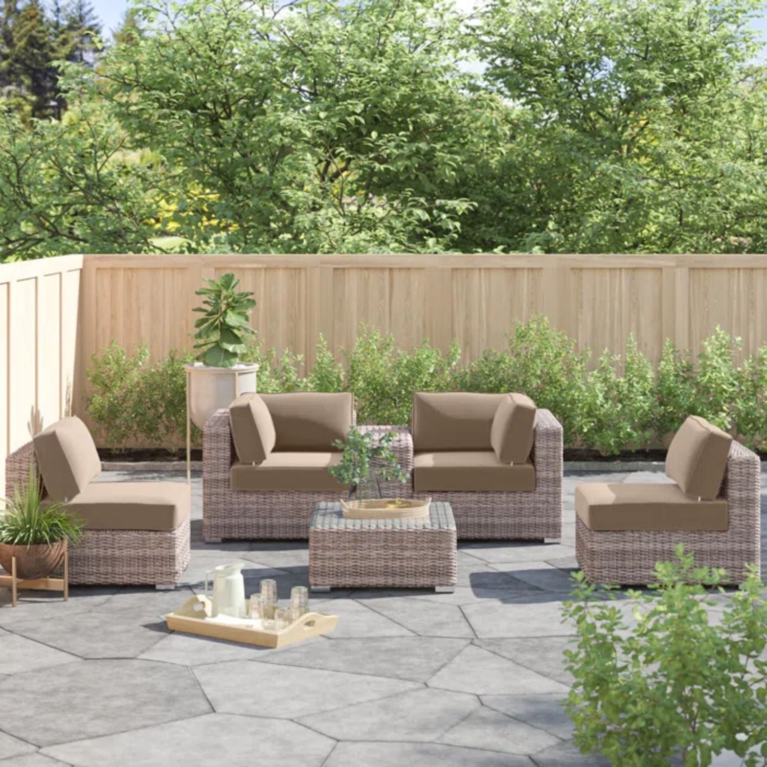 Outdoor Wicker Seating Group With Cushions - Best Buy Furniture