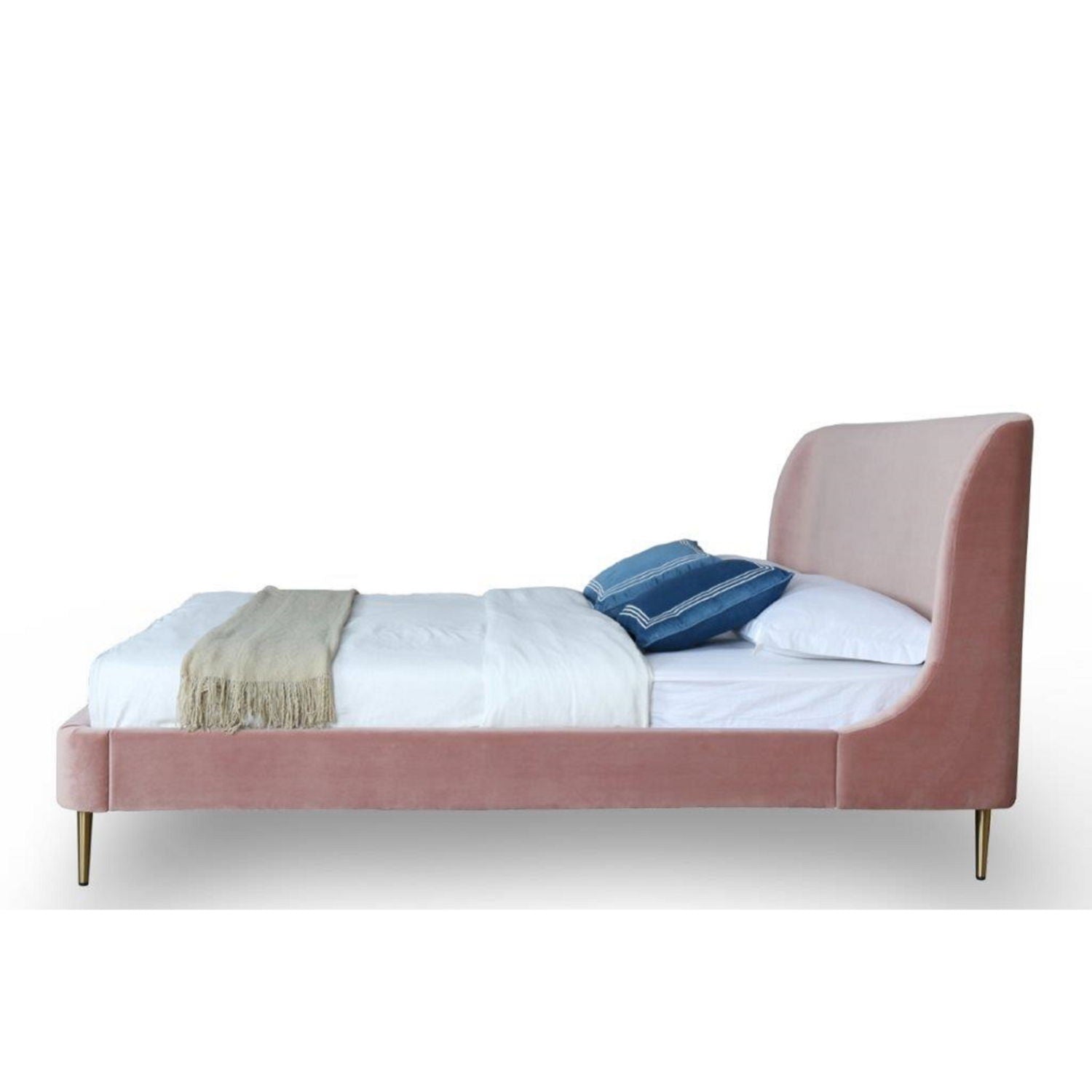 Heather - Upholstered Bed With Curved Headboard