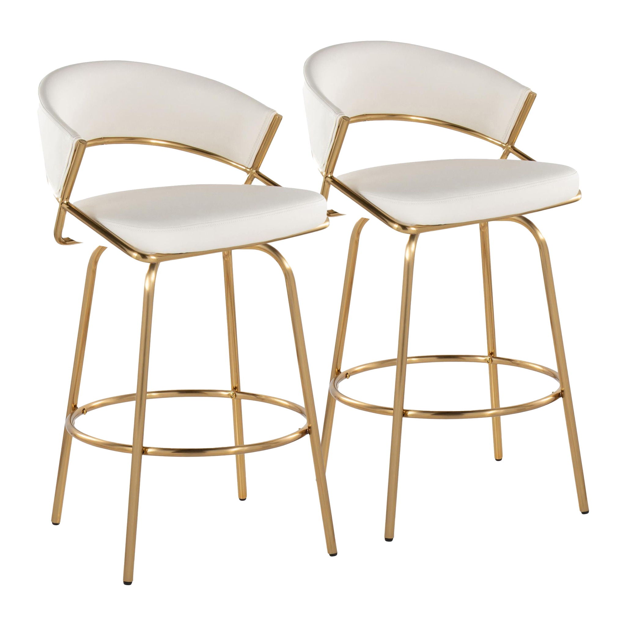 Jie - Glam Fixed Height Counter Stool (Set of 2) - Best Buy Furniture