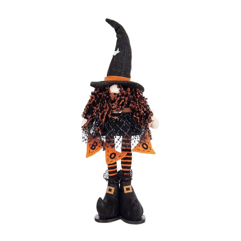 Standing Gnome With Banner & Spring Body, For Halloween Decor - Black / Orange / White - Best Buy Furniture
