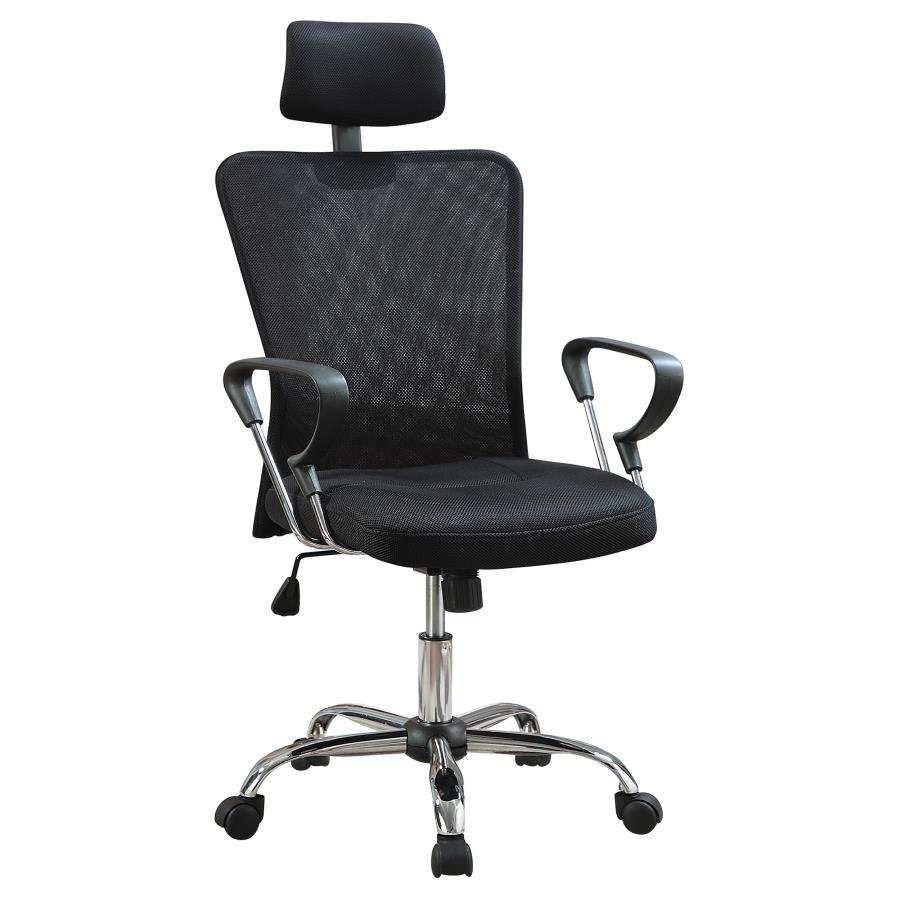 Stark - Upholstered Adjustable Mesh Office Desk Chair - Black - Best Buy Furniture
